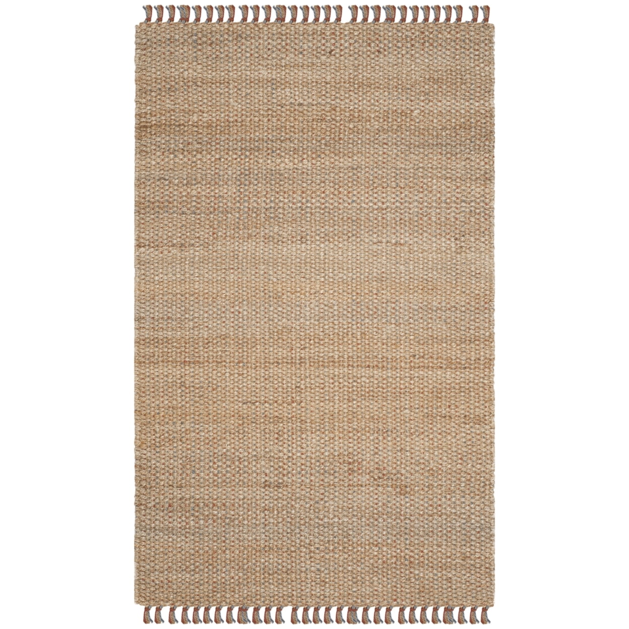 SAFAVIEH Natural Fiber Gale Braided Jute Area Rug, Natural/Multi, 6' x 9' - Image 6