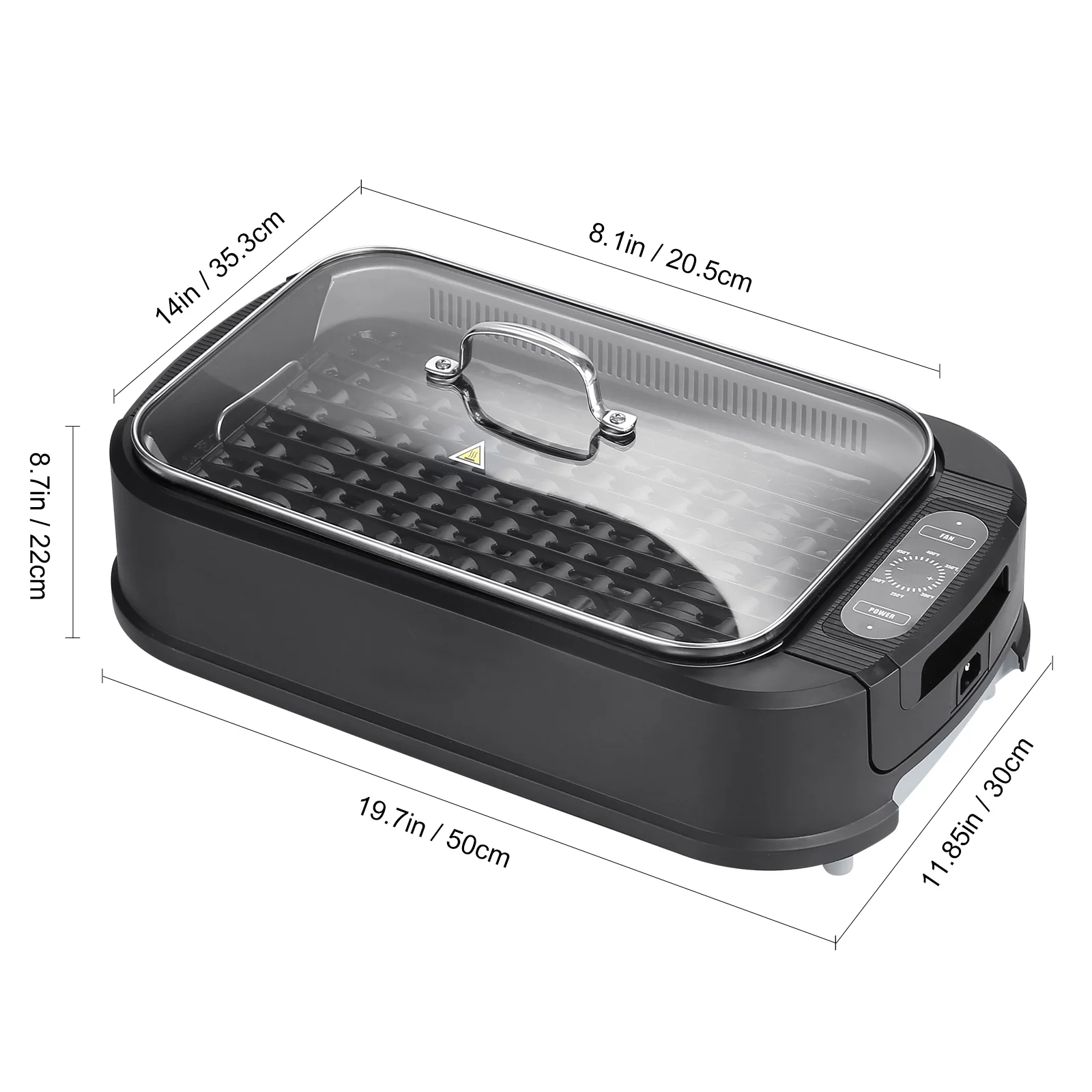 BENTISM Smokeless Indoor BBQ Grill 110sq.in 1500W Nonstick Surface Smoke Extractor - Image 3