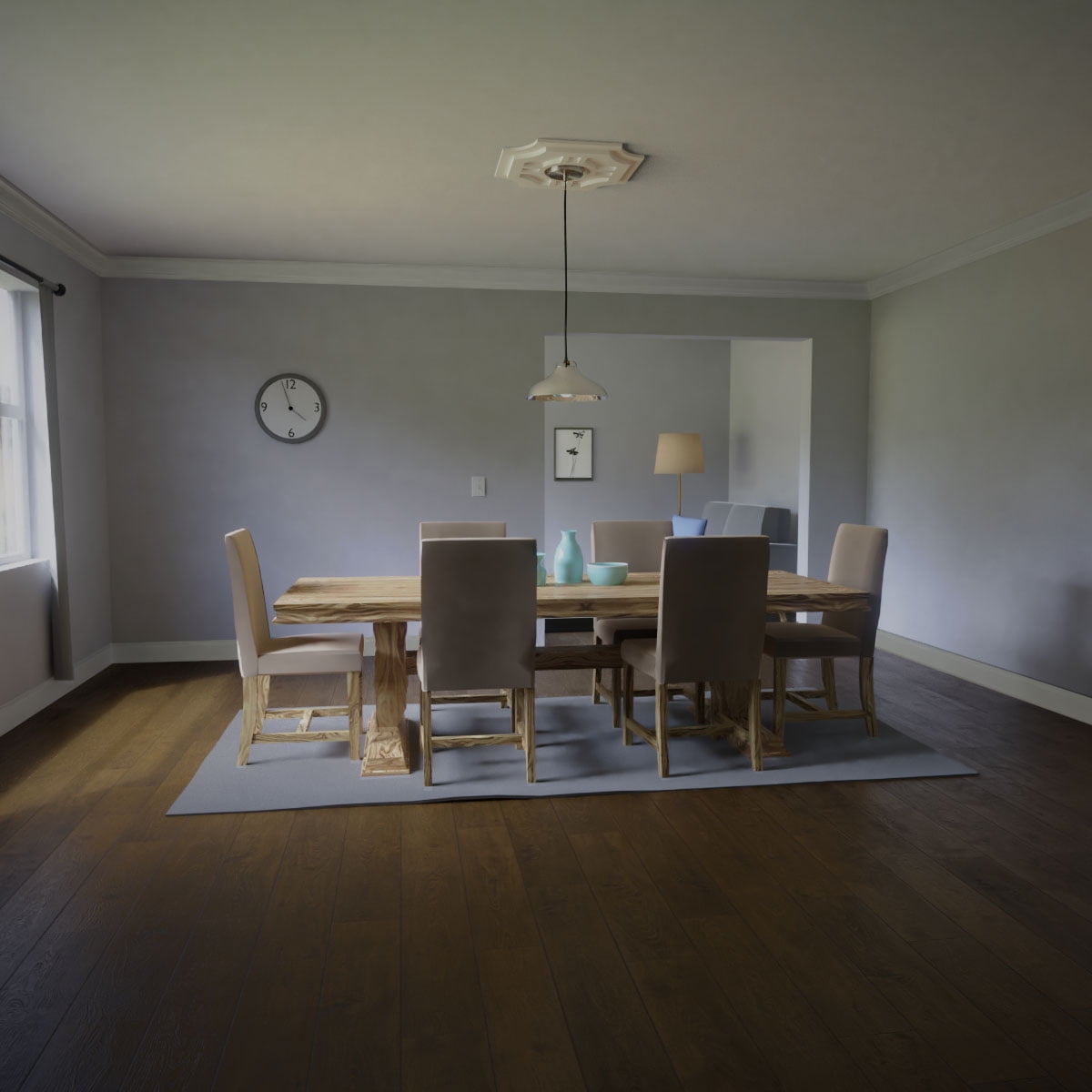 34"W x 17"H x 2"ID x 11 3/4"C x 1"P Emerald Architectural Grade PVC Contemporary Ceiling Medallion - Image 2