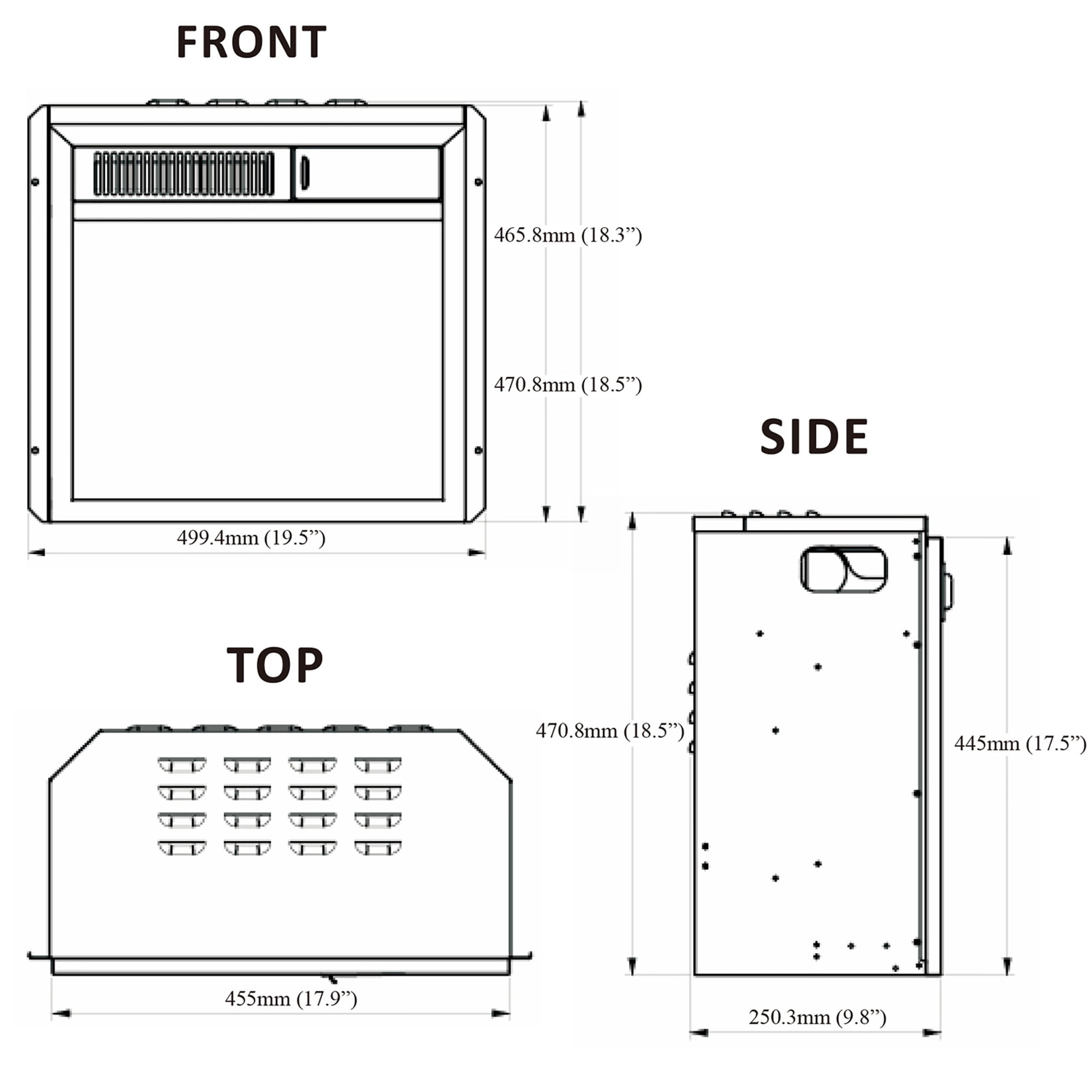 Costway 18'' Electric Fireplace Insert Freestanding & Recessed Heater Log Flame Remote - Image 8