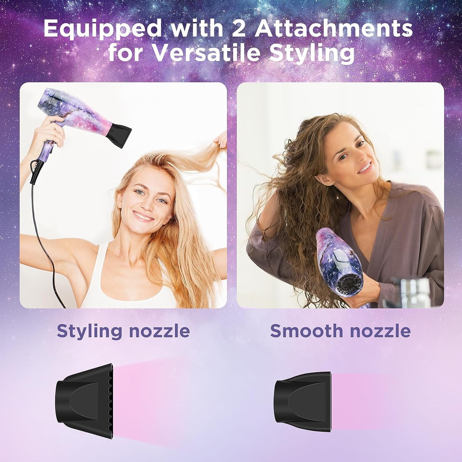 PARWIN PRO BEAUTY Titanium Hair Dryer Straightener Cone Curling Iron Combo | 1875W Power | Starry Color Upgraded model | Perfect Gift Styling Set - Image 2