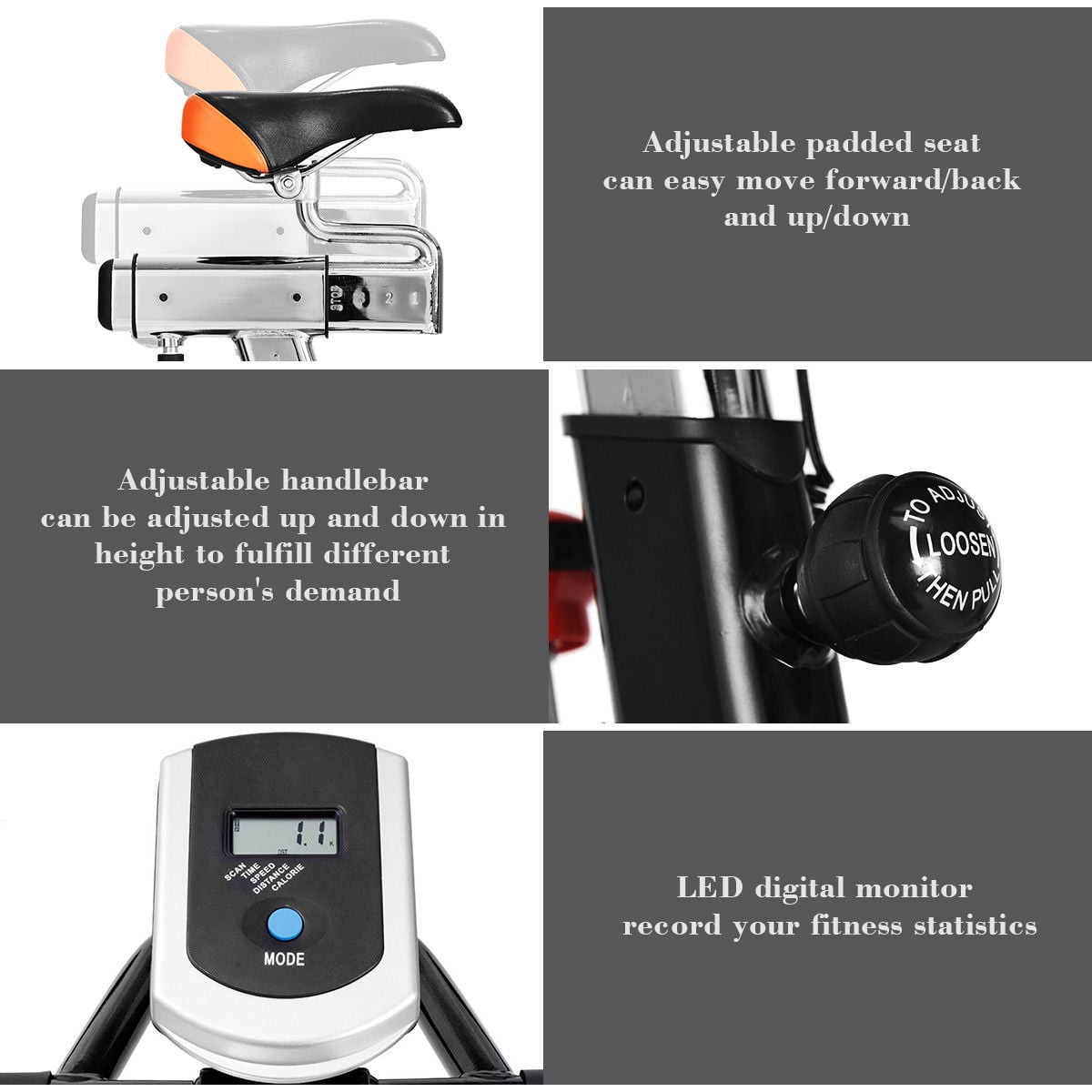 Goplus Exercise Bike Cycle Trainer Indoor Workout Cardio Fitness Bicycle Stationary - Image 8