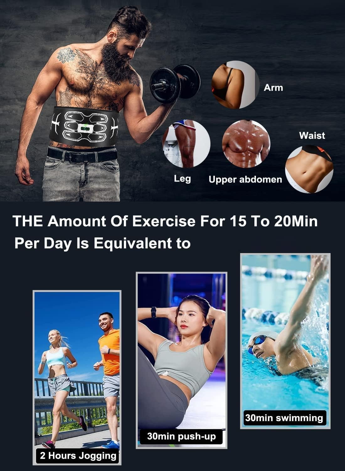 Abs Muscle Belt, Washable Cloth Training Waist Trimmer, Fitness Abdominal Muscle Toning Belt for Men & Women, Home Office - Image 6