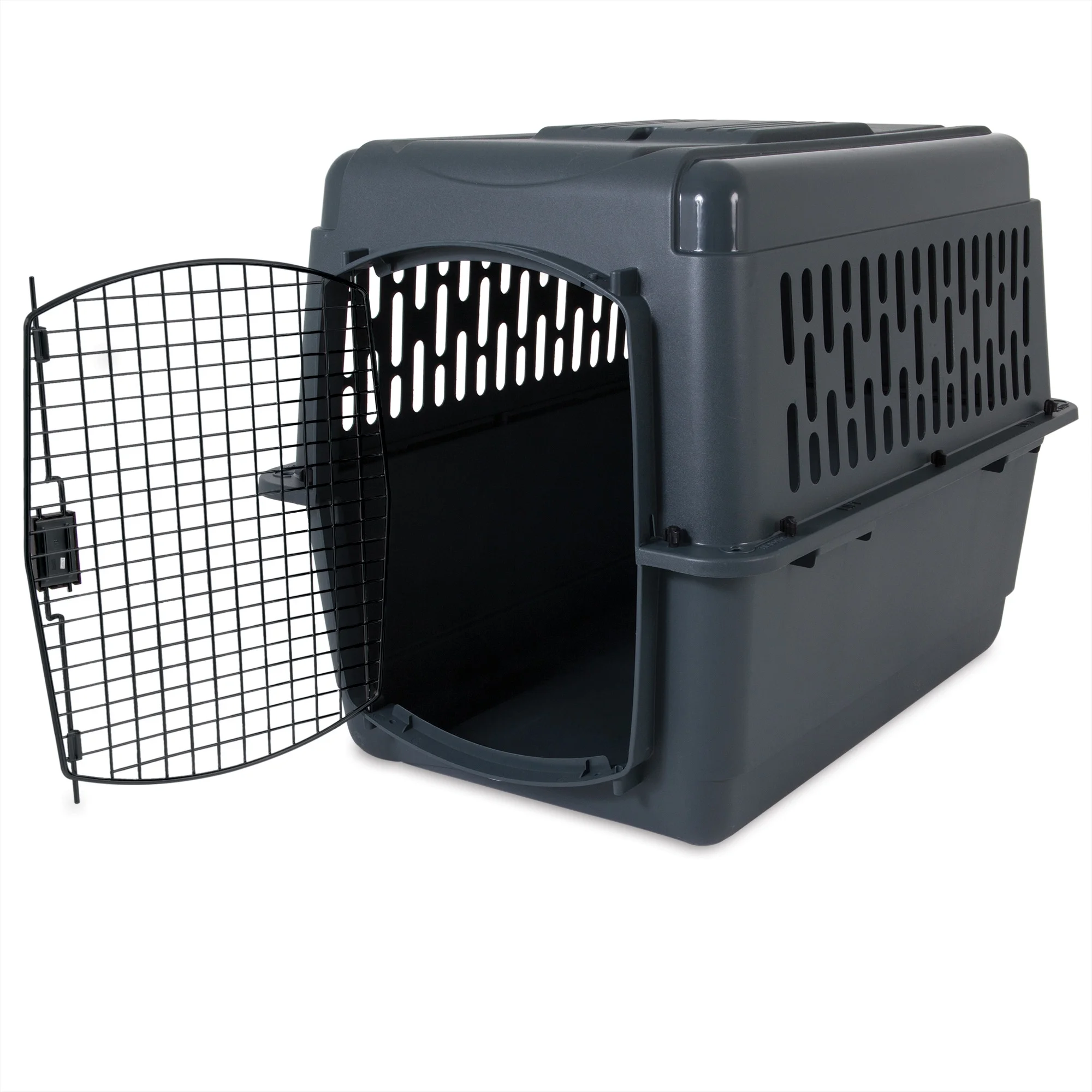 Petmate Pet Porter Traditional Travel Dog Kennel Portable Plastic Carrier, Medium 32" for Dogs 30-50 lb, Gray - Image 2