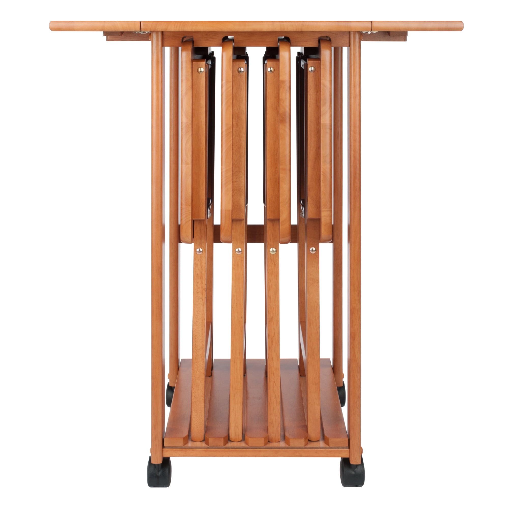 Winsome Wood Sophia 5-Pc Snack Table Set, Teak Finish - Image 6