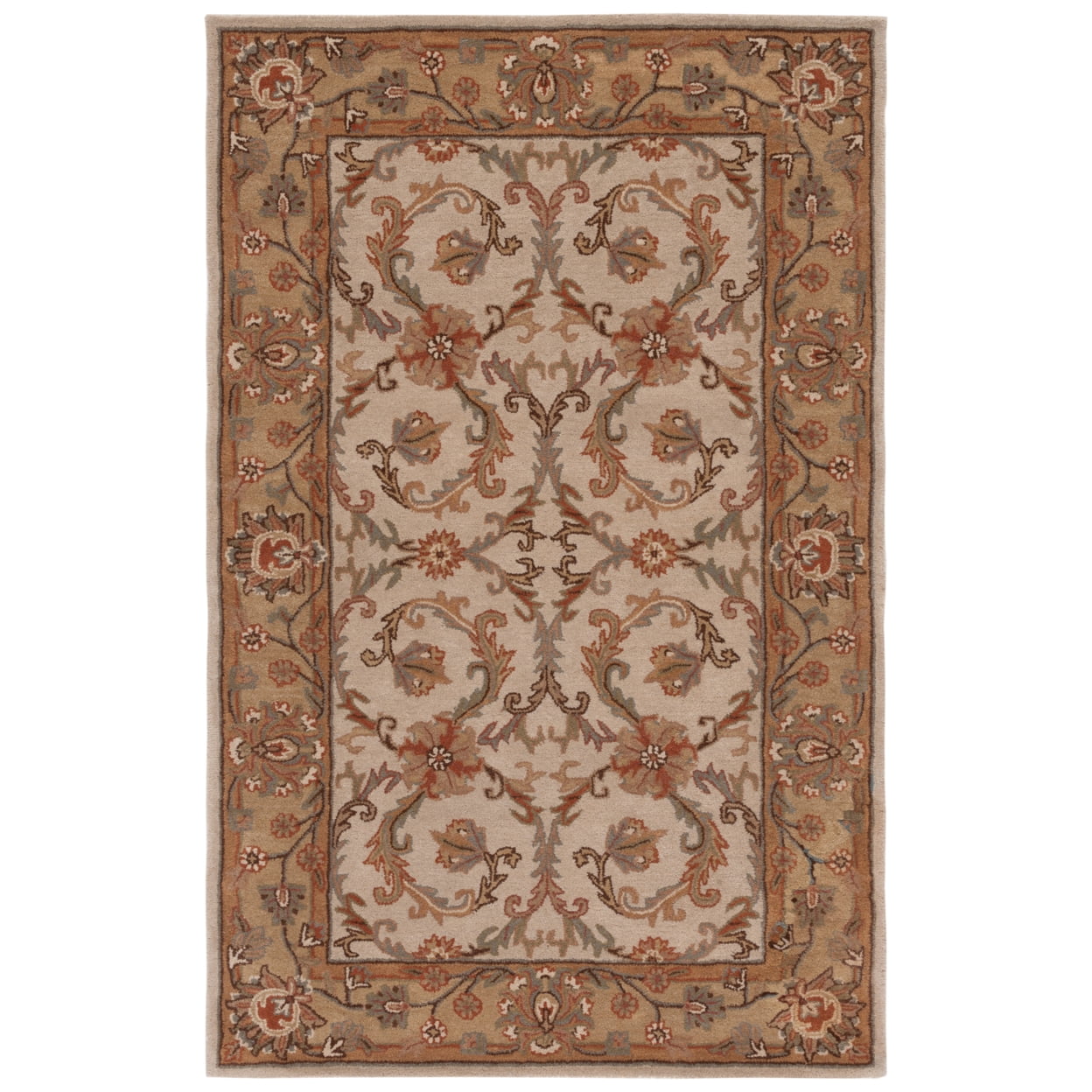 SAFAVIEH Heritage Norwood Oriental Wool Area Rug, Beige/Gold, 6' x 6' Square - Image 4