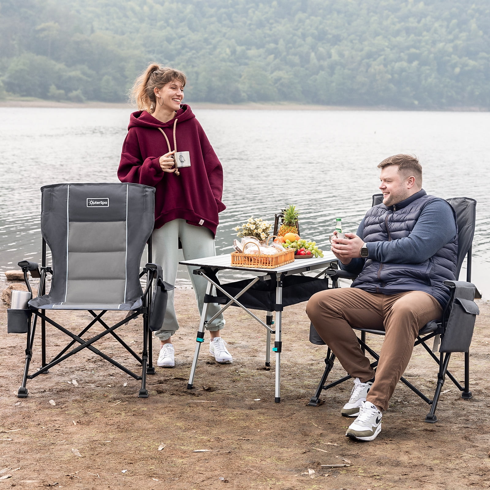 OuterSpa Oversized Camping Chair Big and Tall Camping Chair Compact Portable Camping Chair with Carry Bag High Back Padded Camping Chair Comfortable Heavy Duty Camping Chair, Support 500 lbs - Image 9