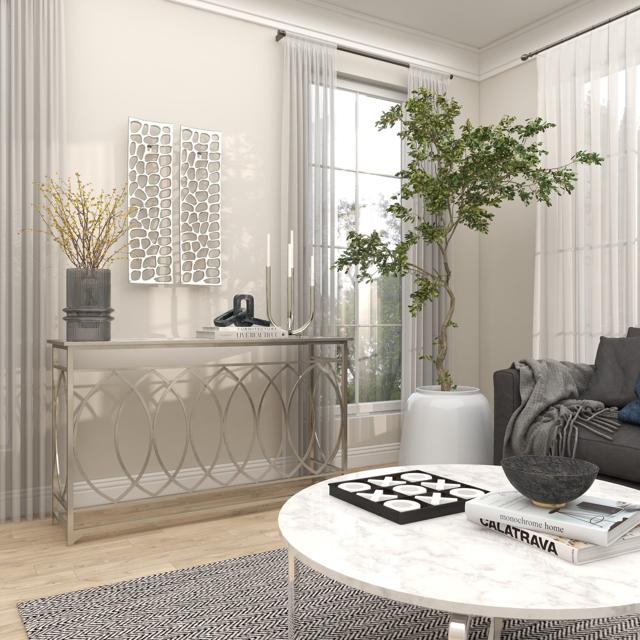 DecMode Silver Aluminum Metal Cutouts Abstract Wall Decor (2 Count) - Image 3