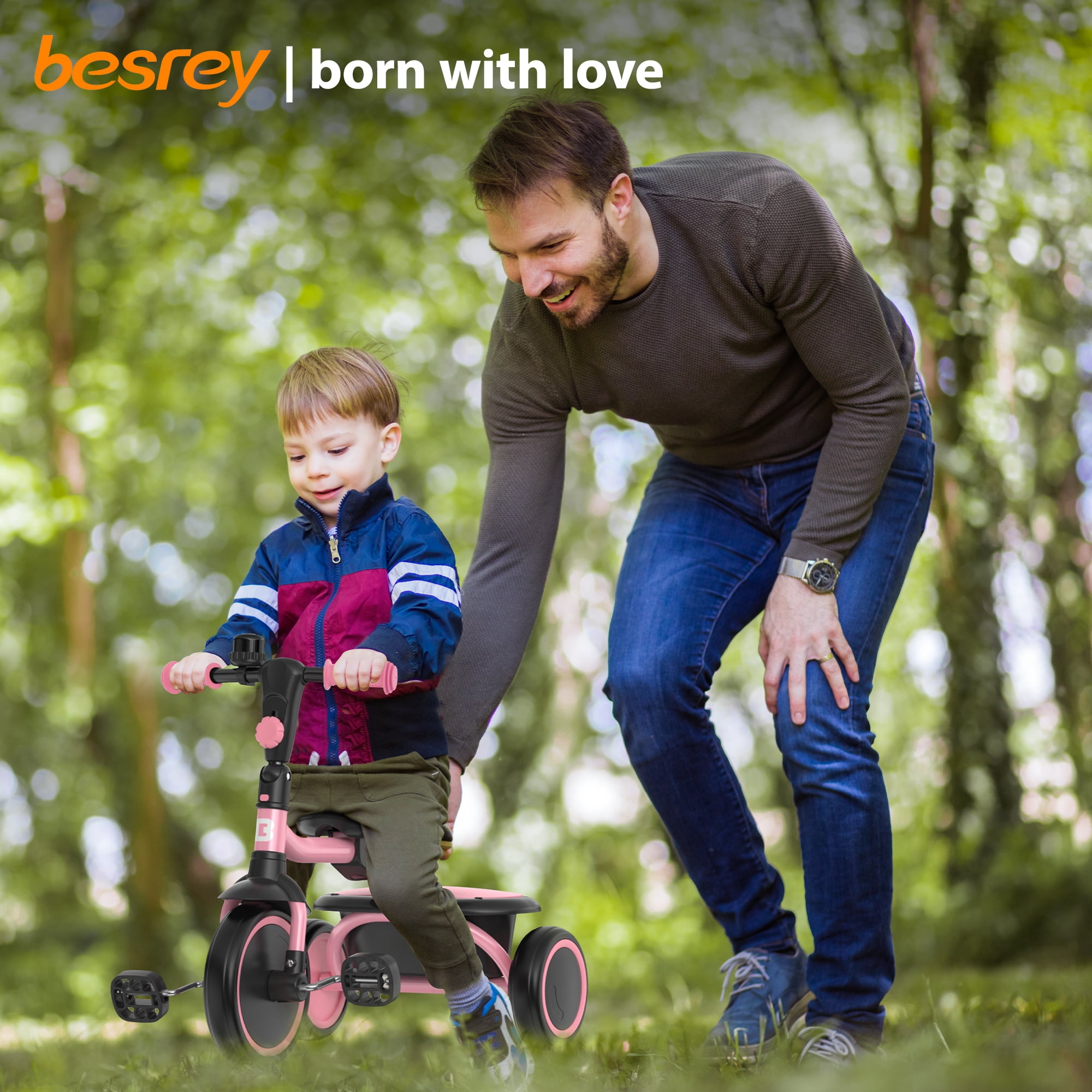 Besrey Toddler Tricycle for Ages 2-5 Years,Kids Trike for Girls and Boys with Bell,Toddler Bike Child Bicycles,Pink - Image 8