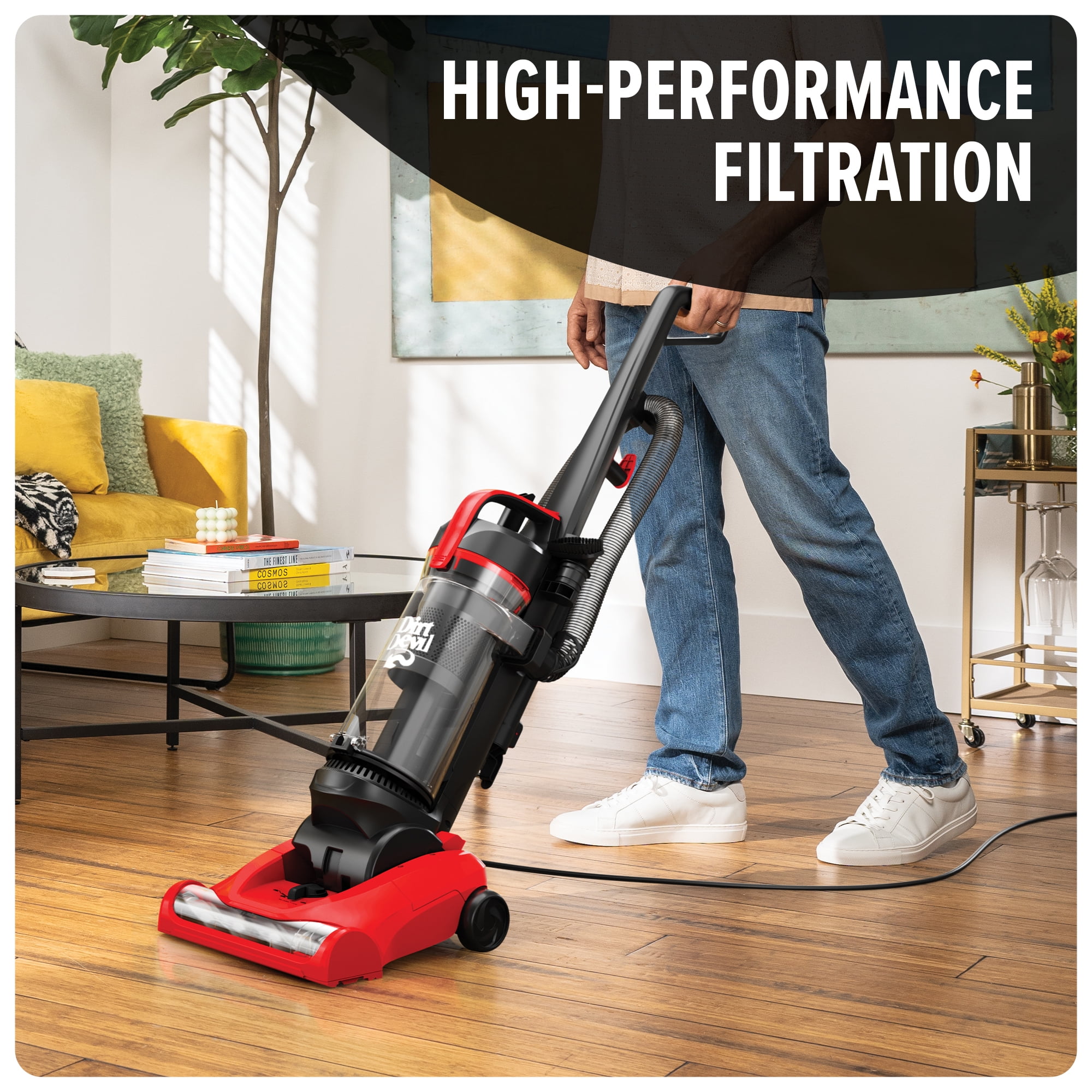 Dirt Devil Bagless Upright Vacuum Cleaner, Multi-Surface+, Pet Friendly, Lightweight, Extension Wand, Dusting Brush, Turbo & Crevice Tool, UD76210V, Red - Image 2
