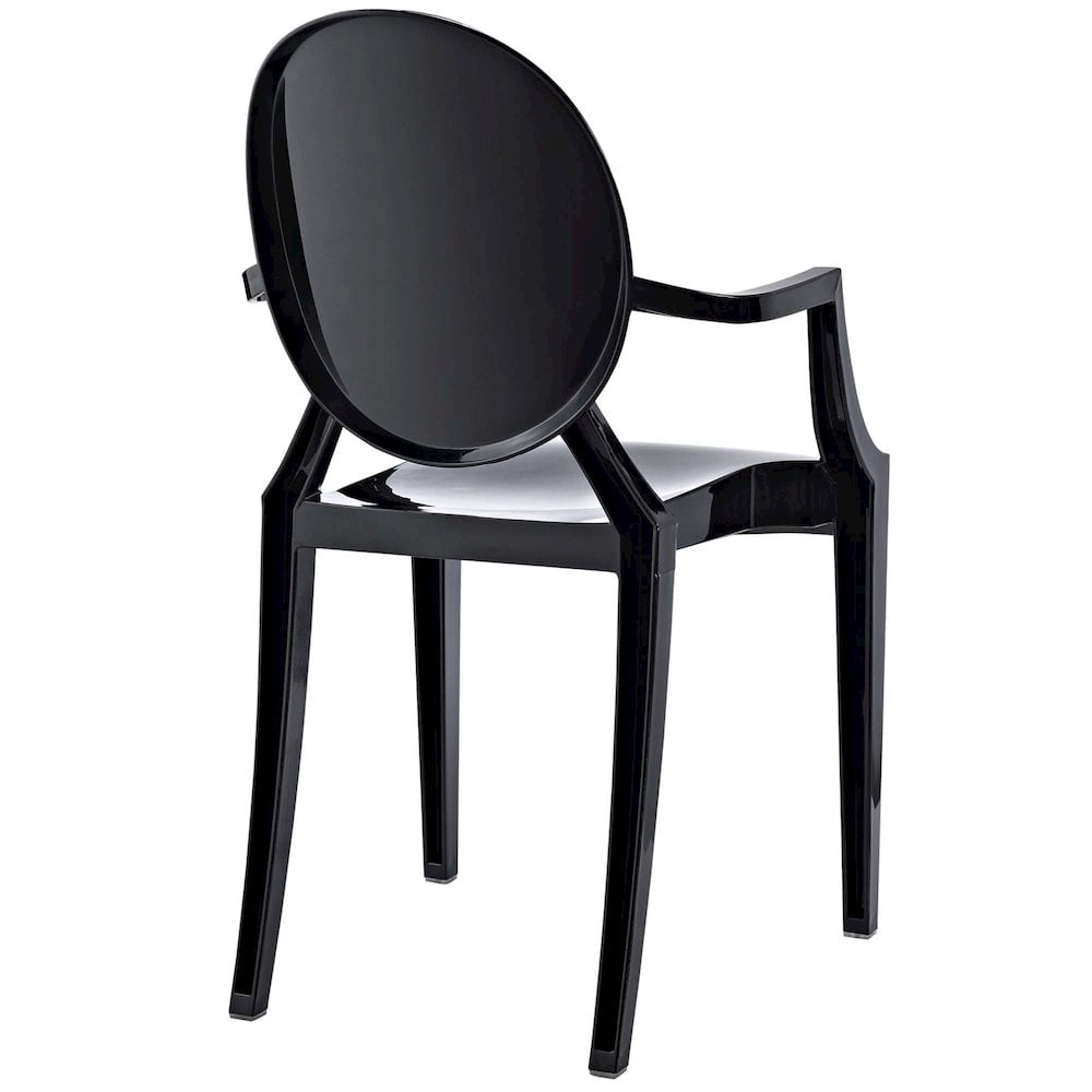 Modway Casper 18.5" Modern Plastic Dining Armchair in Black Finish - Image 7