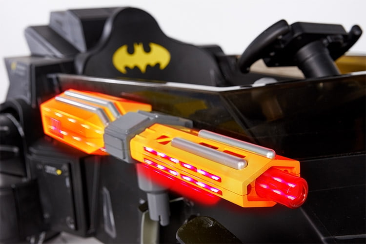 6 Volt DC Comics Batman Batmobile Battery Powered Ride-on - Features Light up Cannons and Sounds! - Image 4