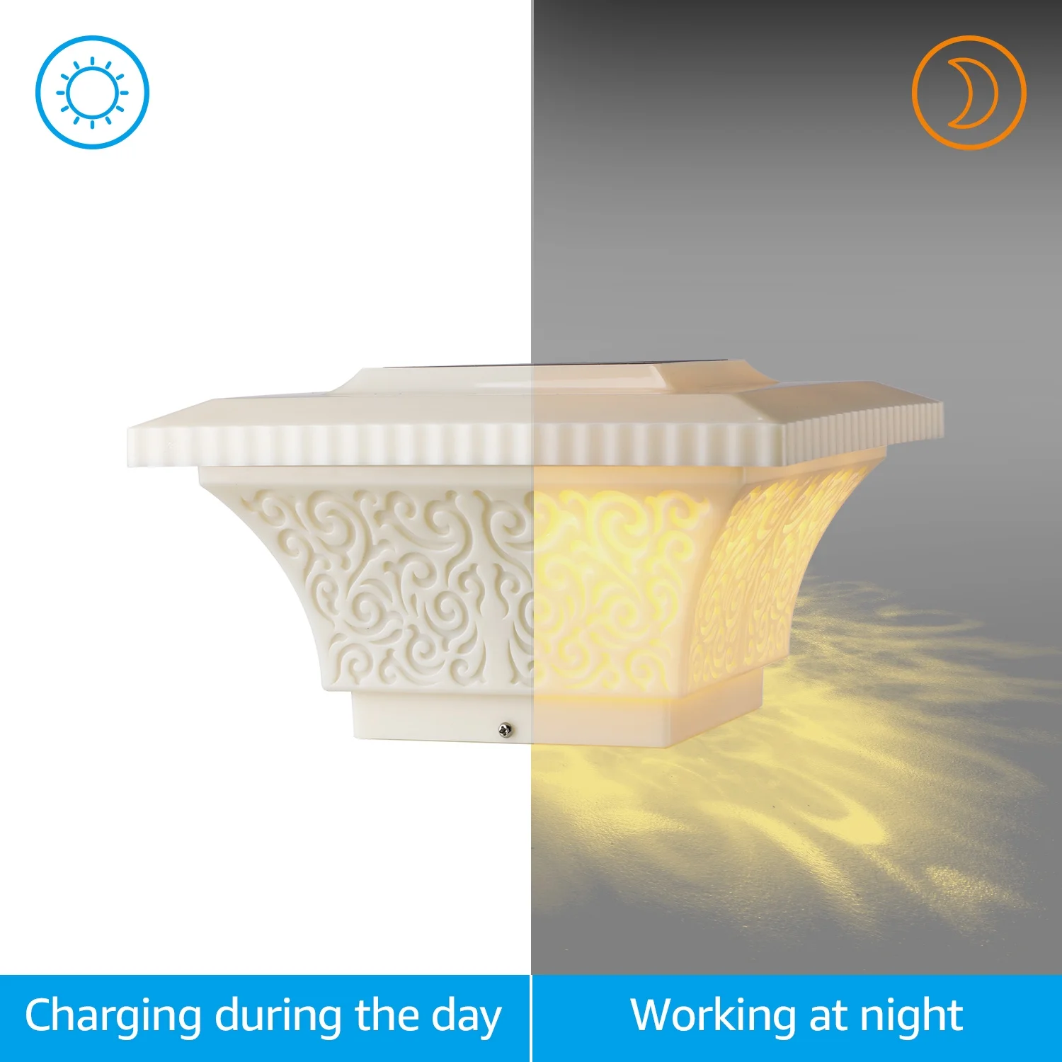 12 Pack Solar Outdoor Post Cap Lights, Square Fence Light - Image 5