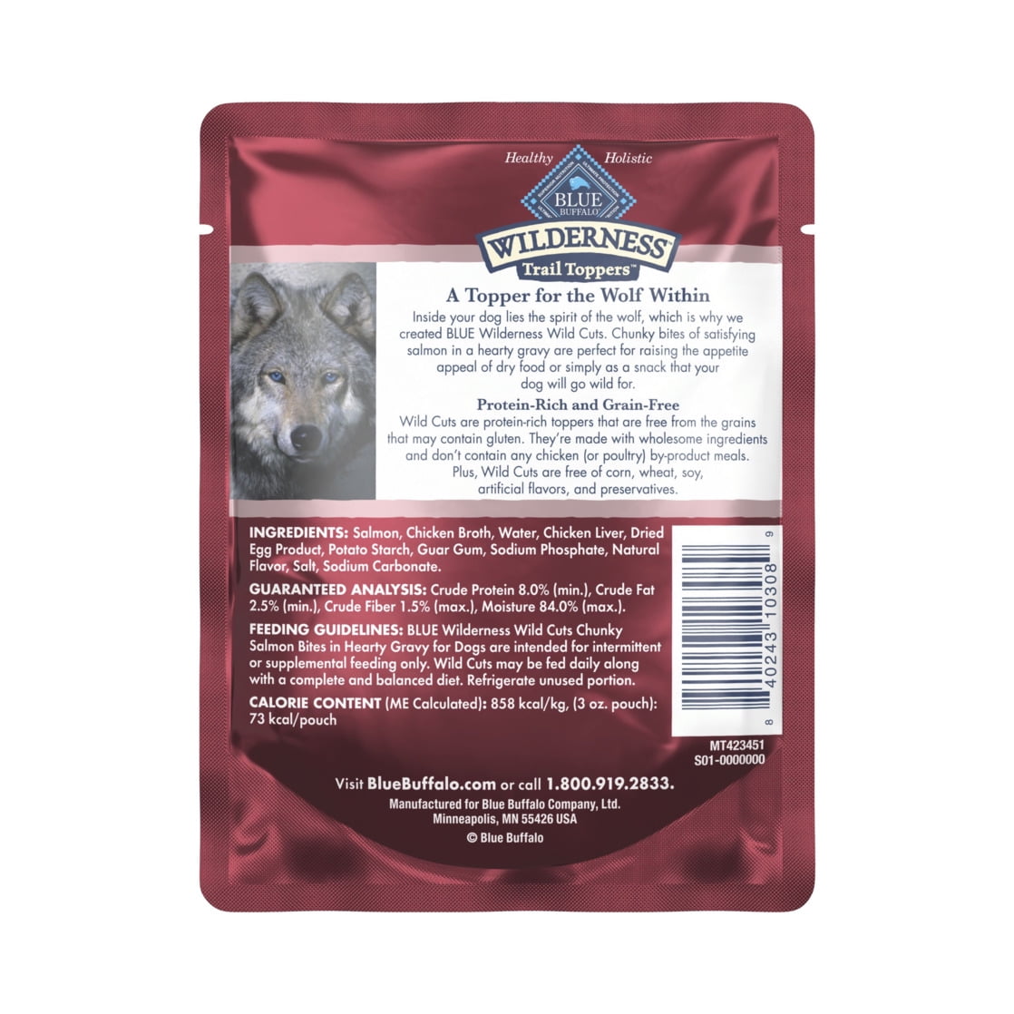 BLUE Wilderness Trail Toppers Dog Wet Food, Salmon Bites in Gravy, 3-oz Pouch - Image 7