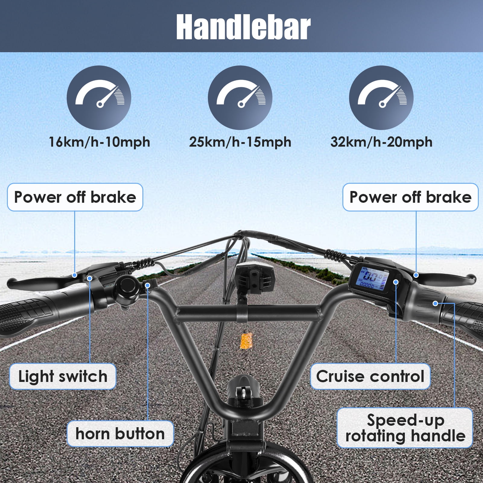 SANOPY 350W Adults Electric Scooter, 15 Miles Range 20Mph Top Speed, 36V 5.2Ah Battery Moped, Foldable Electric Scooter for Adults for Commuting with Shock Absorbing, Black - Image 3