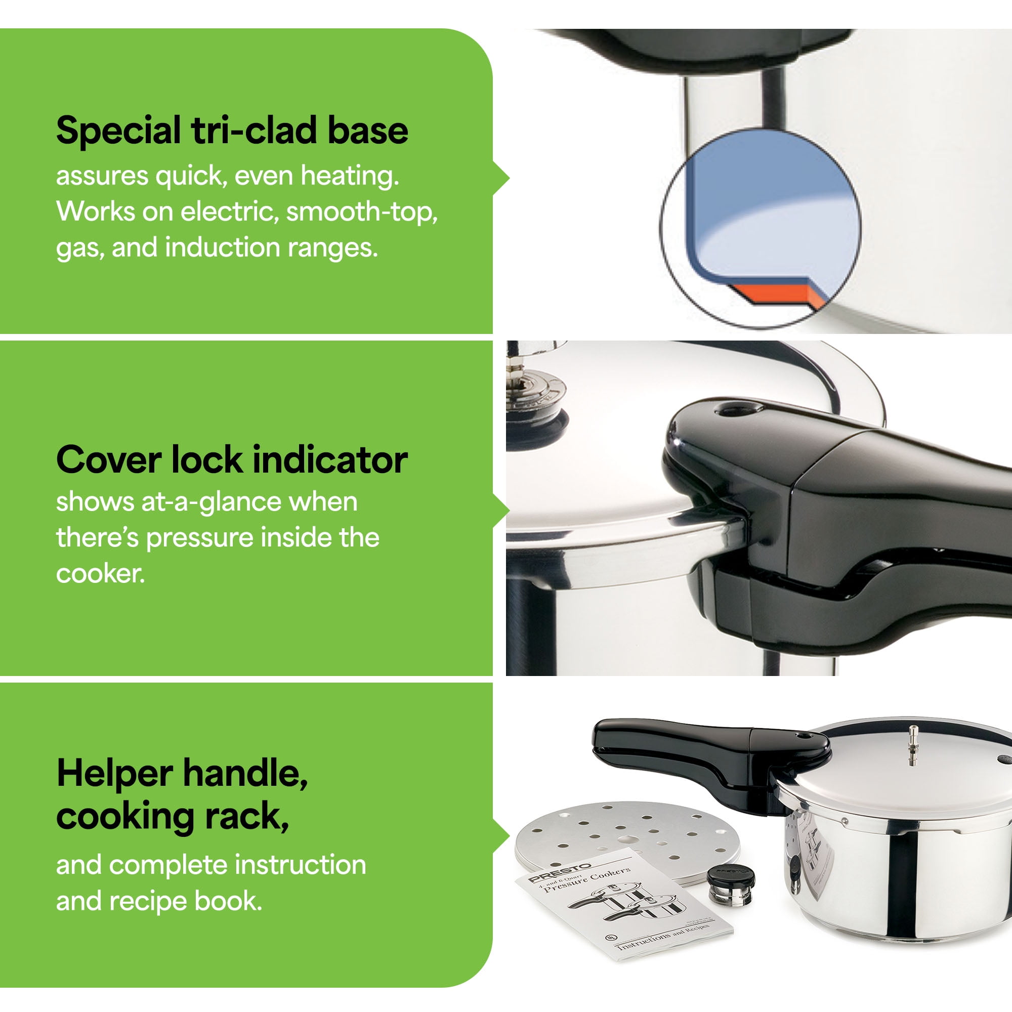 Presto 4-Quart Stainless Steel Pressure Cooker 01341 - Image 4