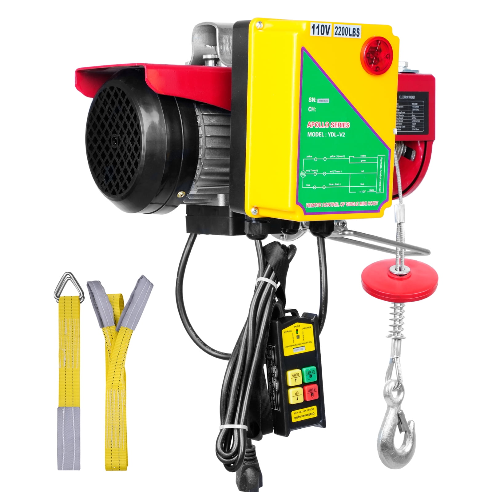 VEVOR Lift Electric Hoist 2200lbs, 1600W 110V Electric Winch with Wireless Remote Control - Image 8