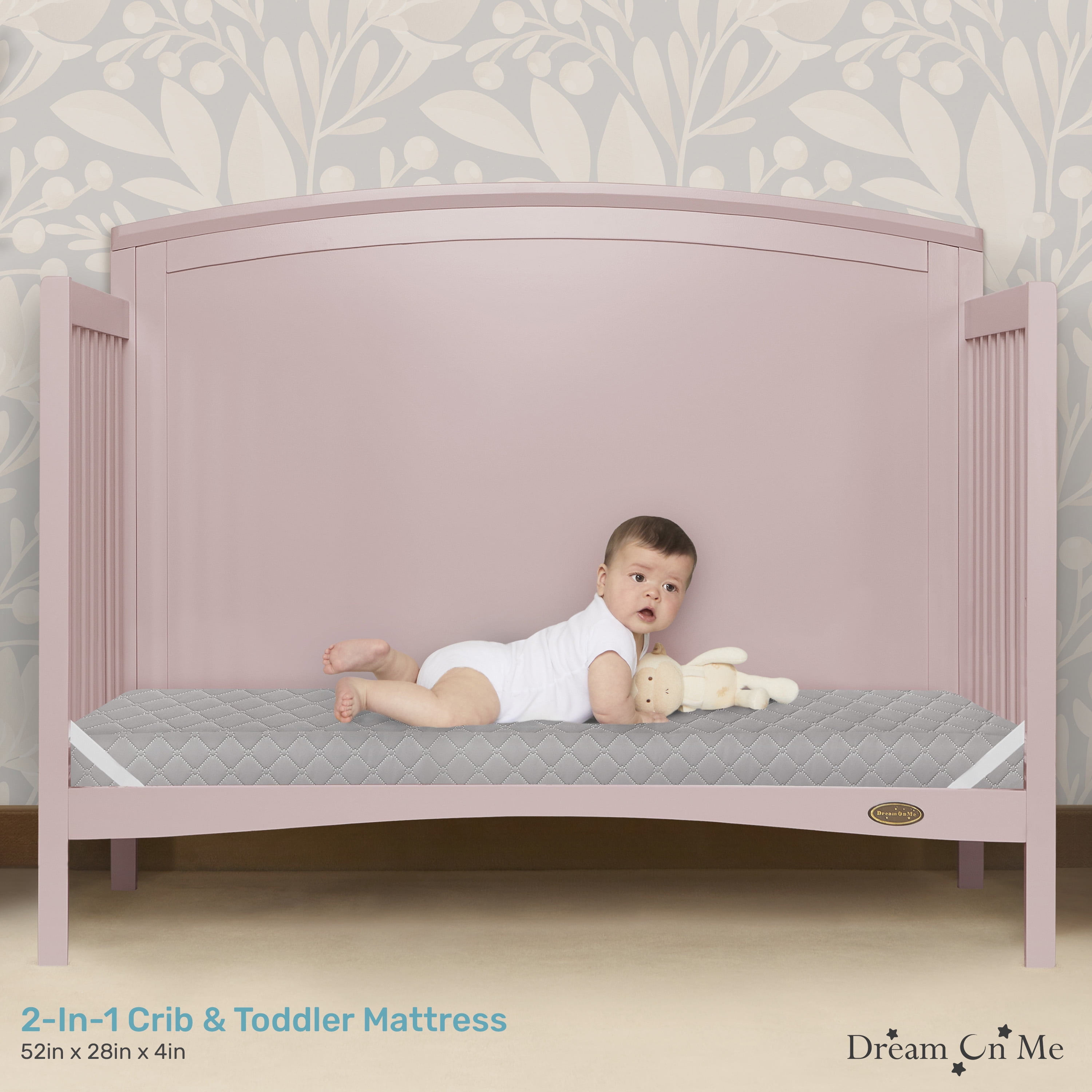 Dream on Me Asheville 4”Firm Fiber Crib & Toddler Mattress, Greenguard Gold Certified, Grey - Image 4