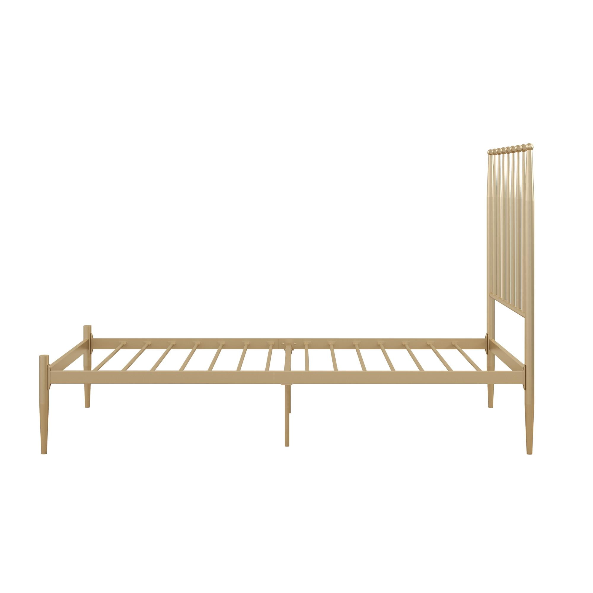 DHP Giulia Metal Platform Bed with Headboard and Underbed Storage Space, Twin, Gold - Image 9