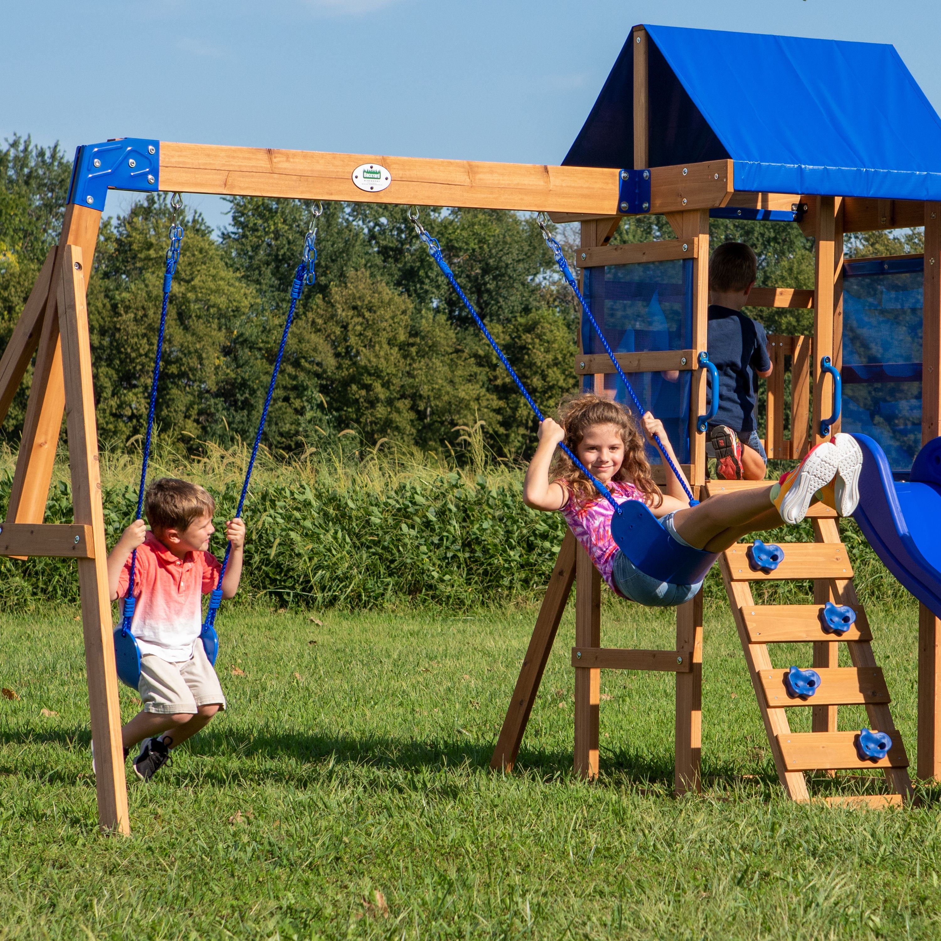 Backyard Discovery Aurora Wooden Cedar Swing Set - Image 3