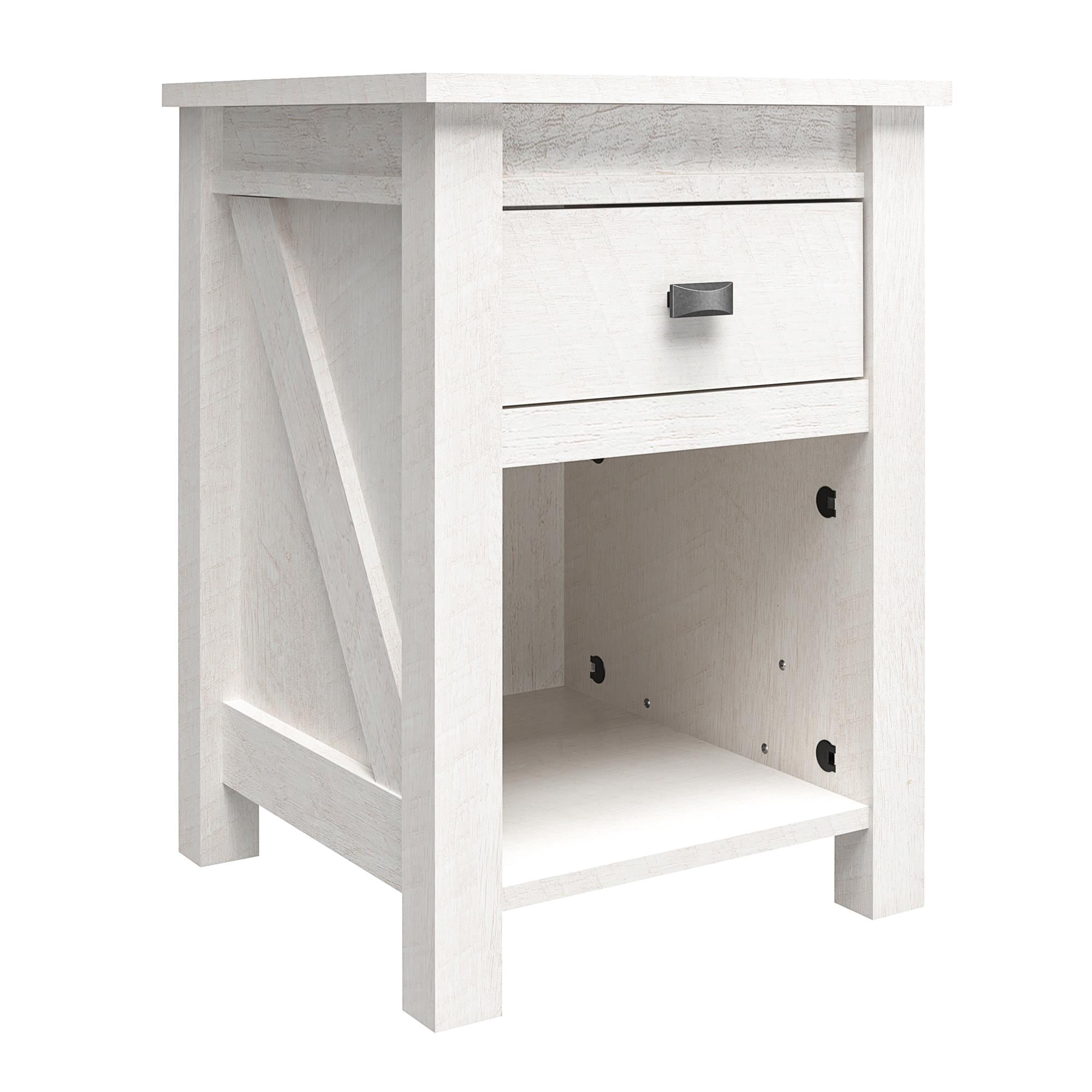 Woven Paths Scandi Farmhouse Nightstand, Ivory Oak - Image 9
