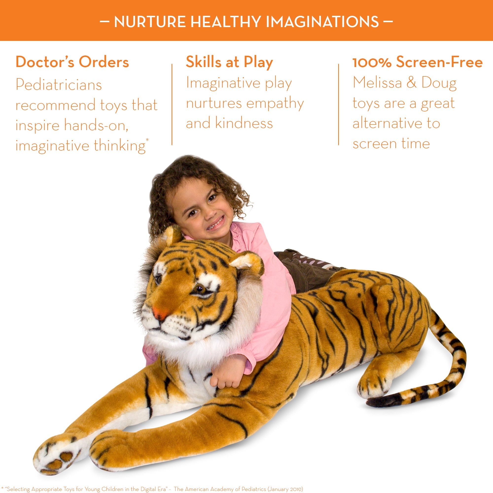 Melissa & Doug Giant Tiger - Lifelike Stuffed Animal, Over 5 Feet Long (Includes Tail) - Image 9