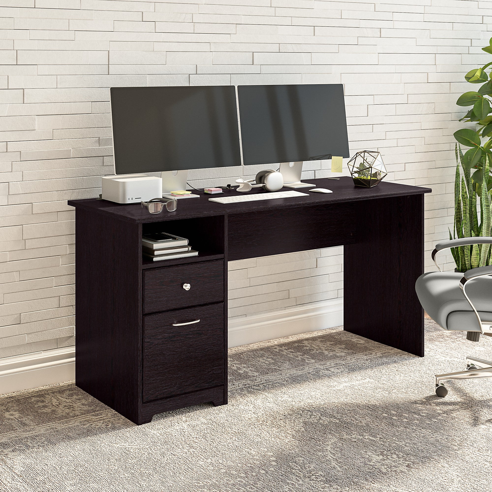 Bush Furniture Cabot 60" Computer Desk with Storage, Espresso Oak - Image 7