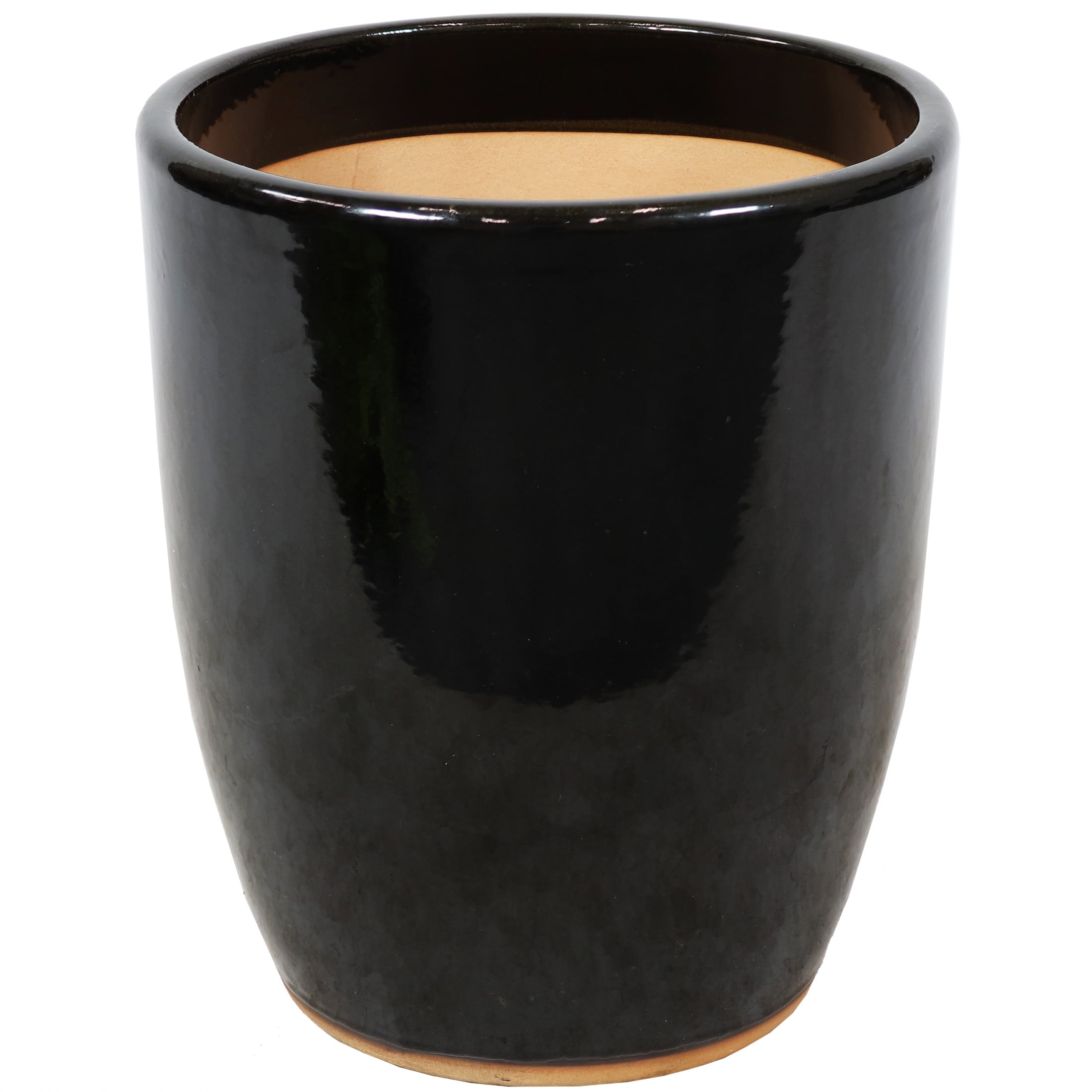 Sunnydaze Captivating Vista 14" x 14" x 16.5" Round Obsidian Ceramic Outdoor Planter - Image 2