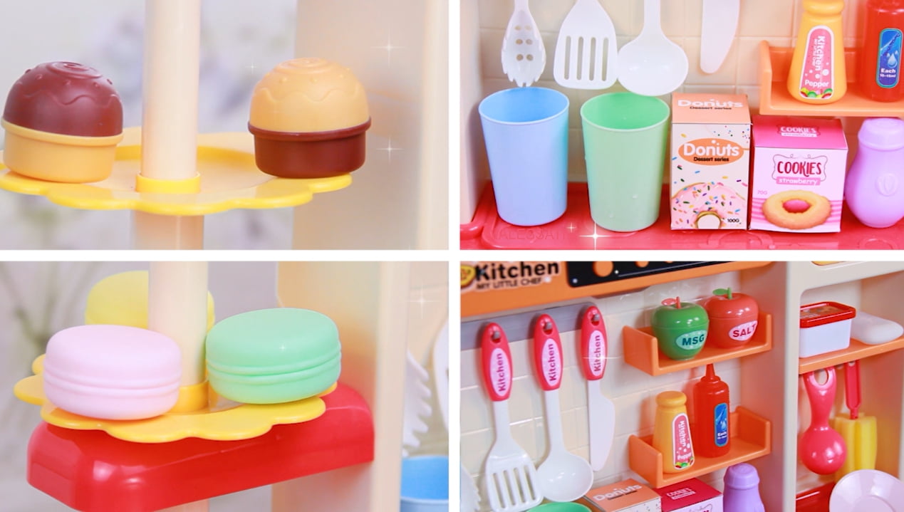 Kitchen Set for Kids 87 Pcs Gray, Big Modern Kitchen Set for Toddlers VALESSATI +3 Years - Image 10