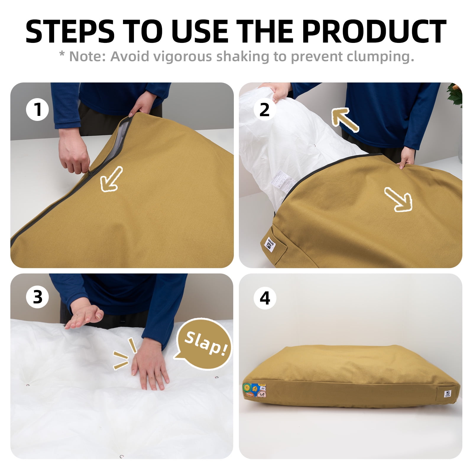 Sytopia 36" Outdoor Dog Bed for Medium & Large Sized Dogs, Waterproof Canvas Dog Bed With Washable Removable Cover, Large Dog Beds Up to 55 Lbs - YELLOW - Image 9