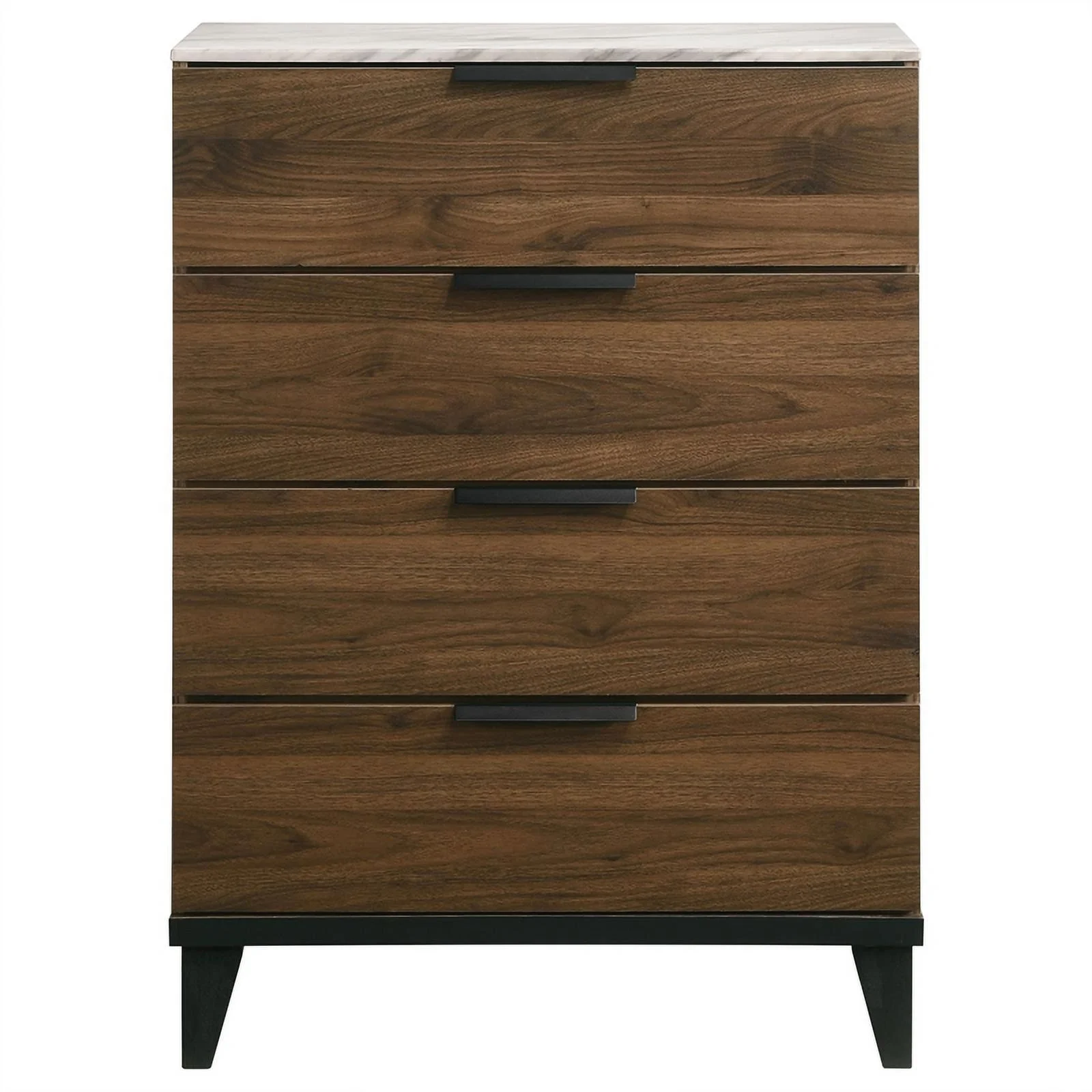 Mays 4-drawer Chest Walnut Brown with Faux Marble Top - Image 8