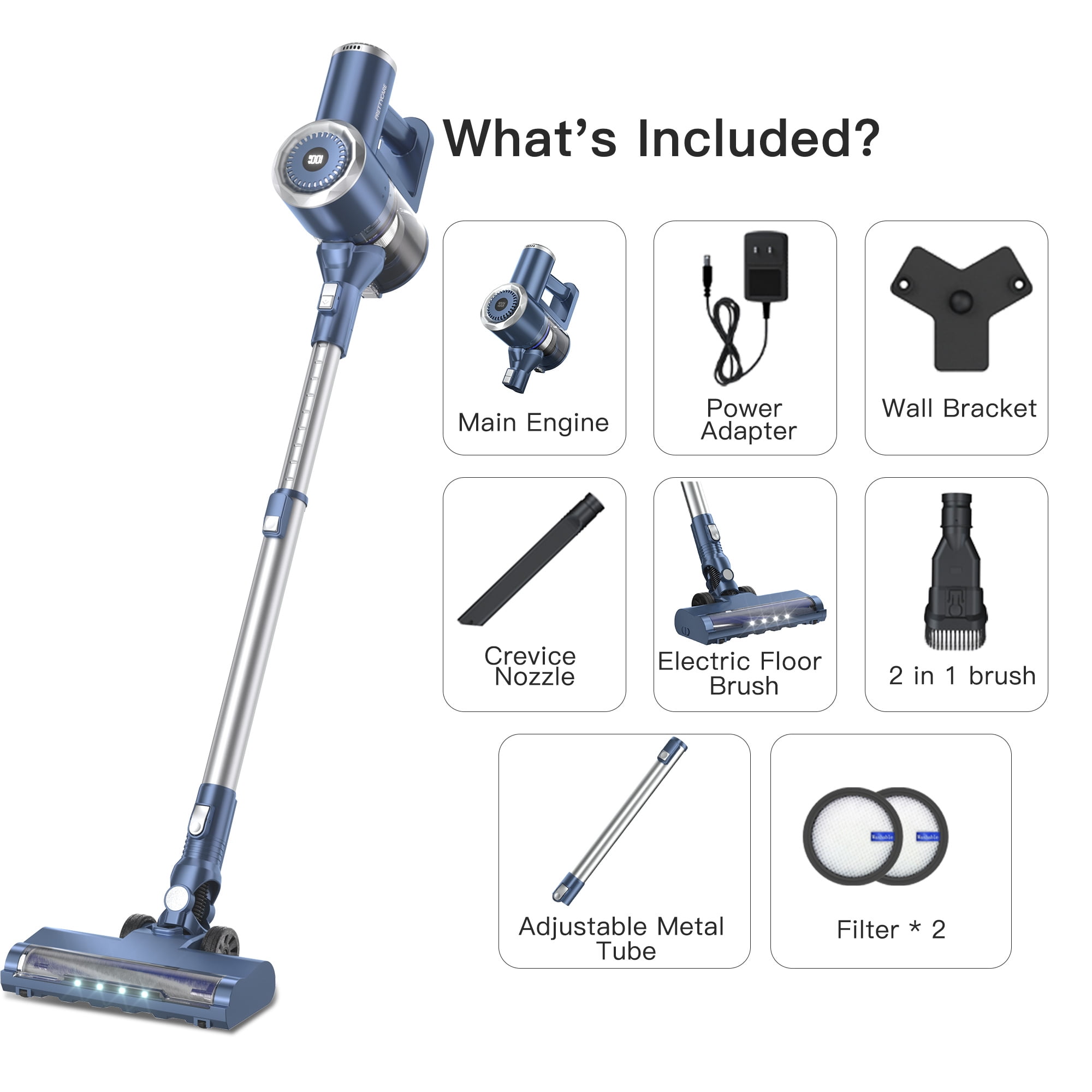 Prettycare Cordless Stick Vacuum Cleaner Lightweight Upright for Carpet Hard Floor Pet Hair W200 - Image 4