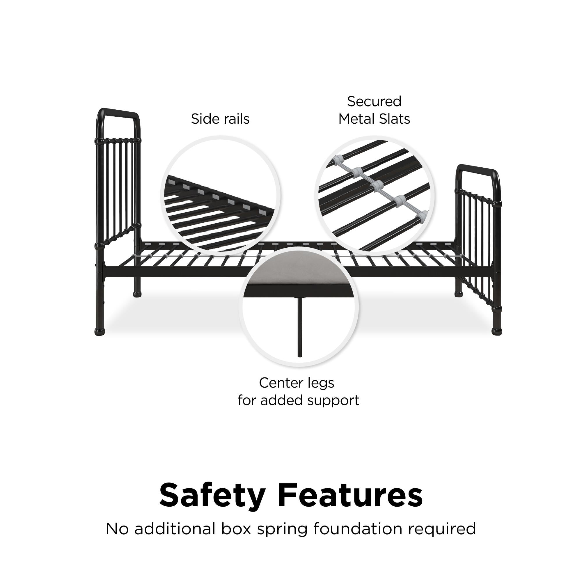 Better Homes & Gardens Kelsey Twin Metal Bed, Black - Image 4