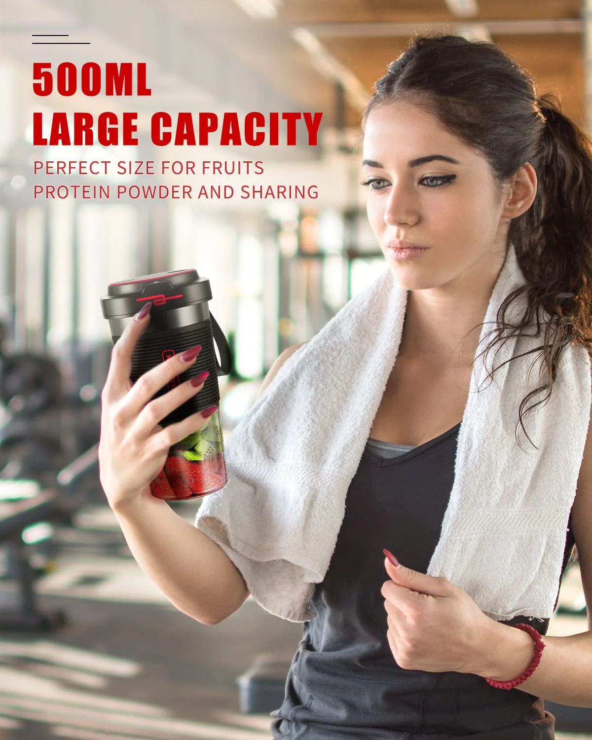 Kognita Portable 17 oz Battery Powered Blender, Black - Image 10