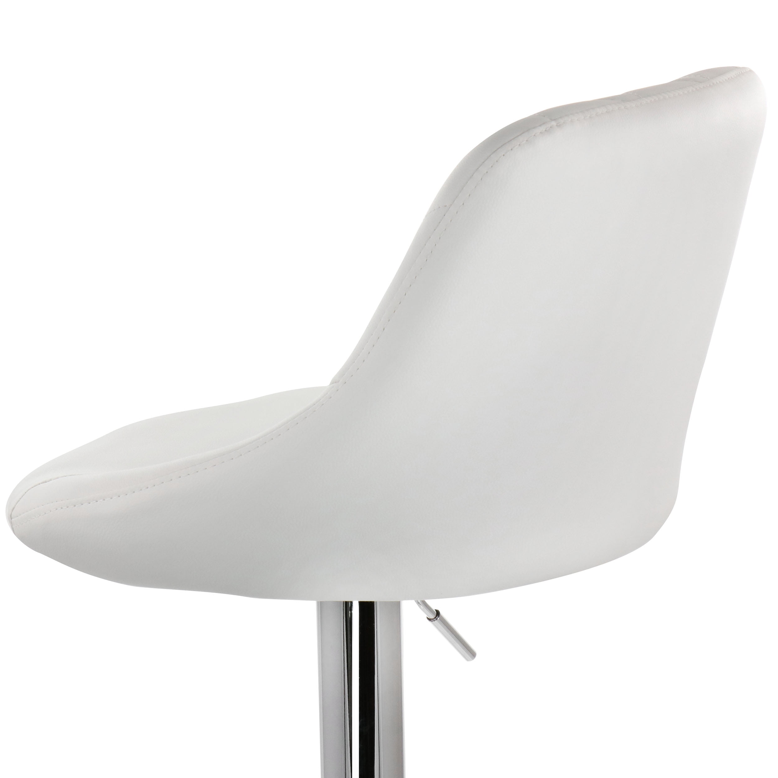Elama Bar Stool with Adjustable Height & Swivel, White and Chrome, Set of 2 - Image 10