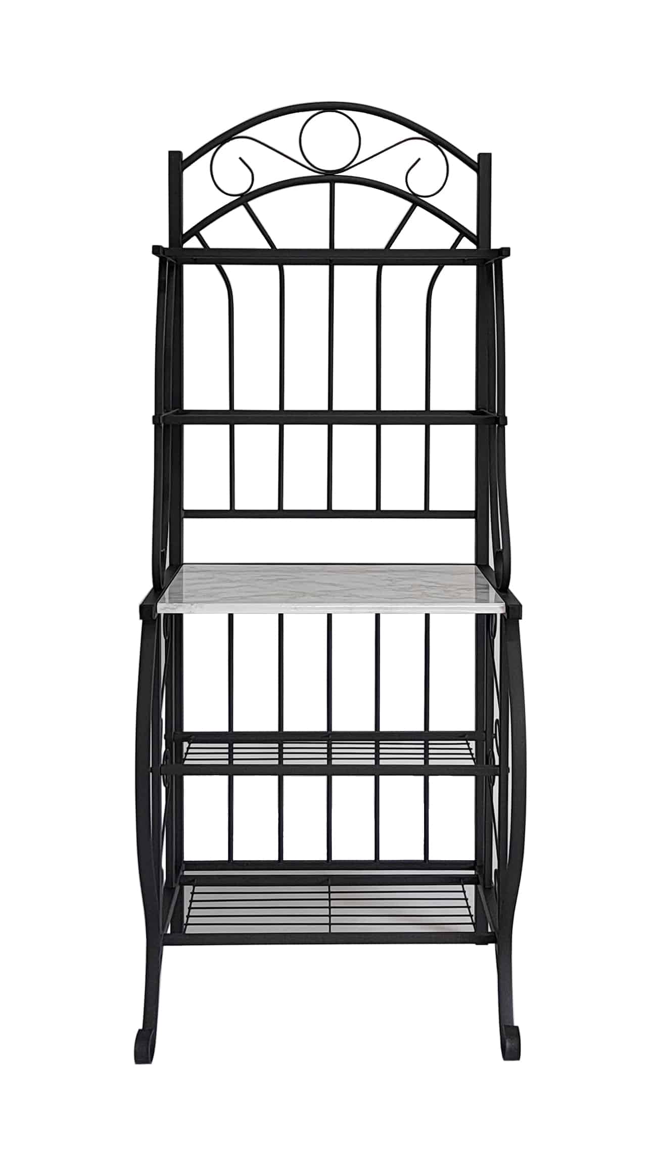 Boraam Valencia Rustic Baker's Rack with Faux Marble Shelf - Image 2