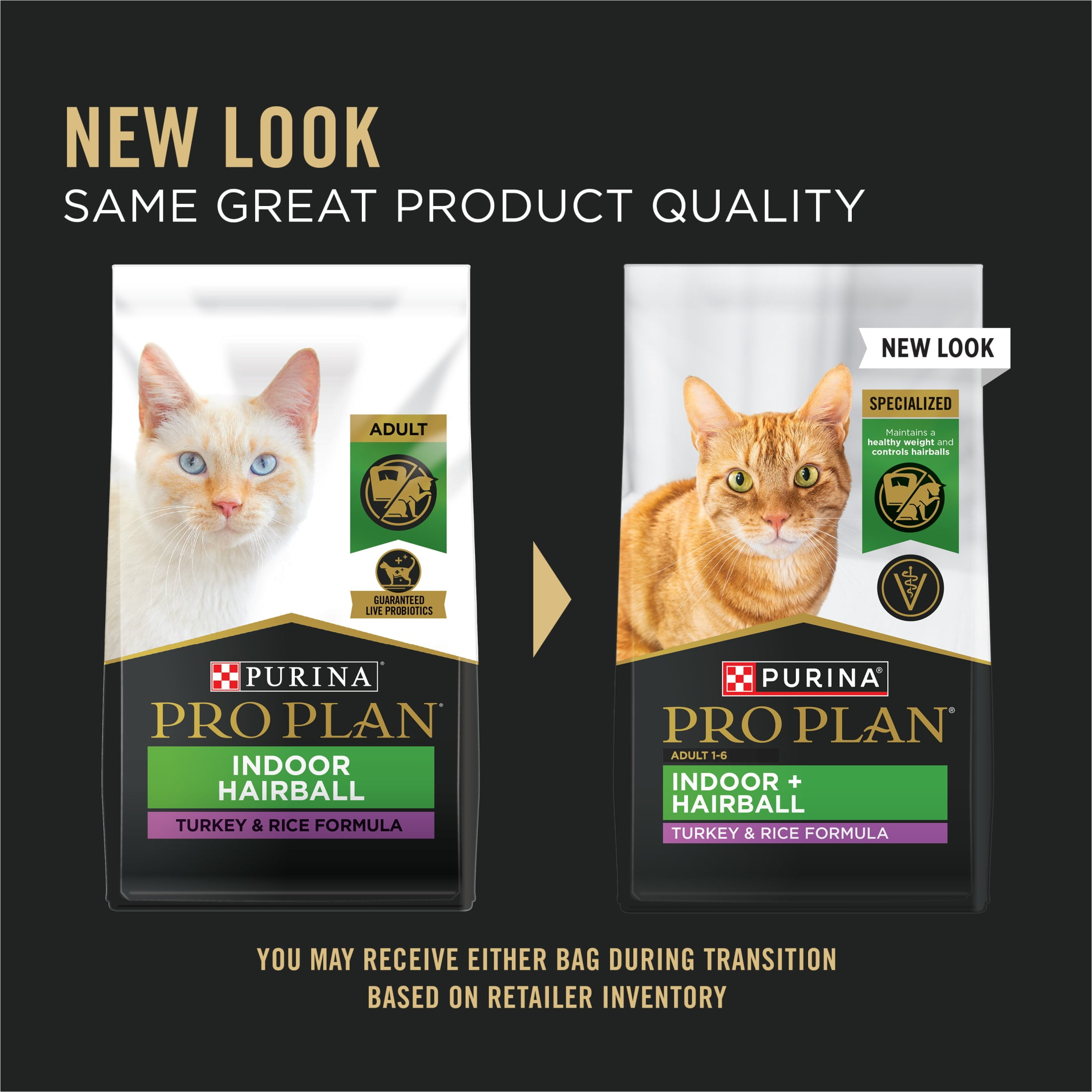Purina Pro Plan Adult Dry Cat Food Indoor + Hairball Turkey and Rice Formula - Image 6