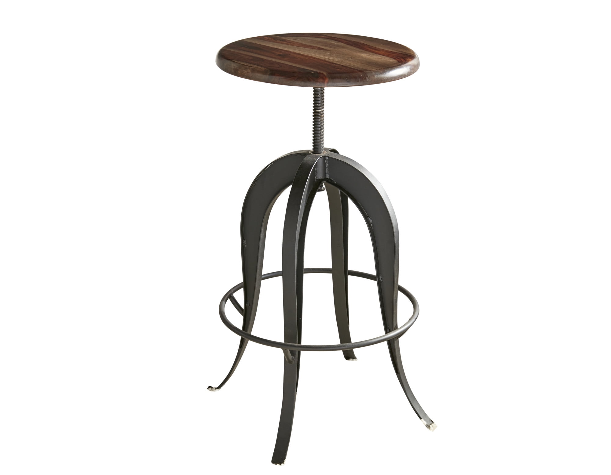 Steve Silver Sparrow Indoor Swivel Backless Adjustable 32" Height Round Bar Stool, Brown - Image 4