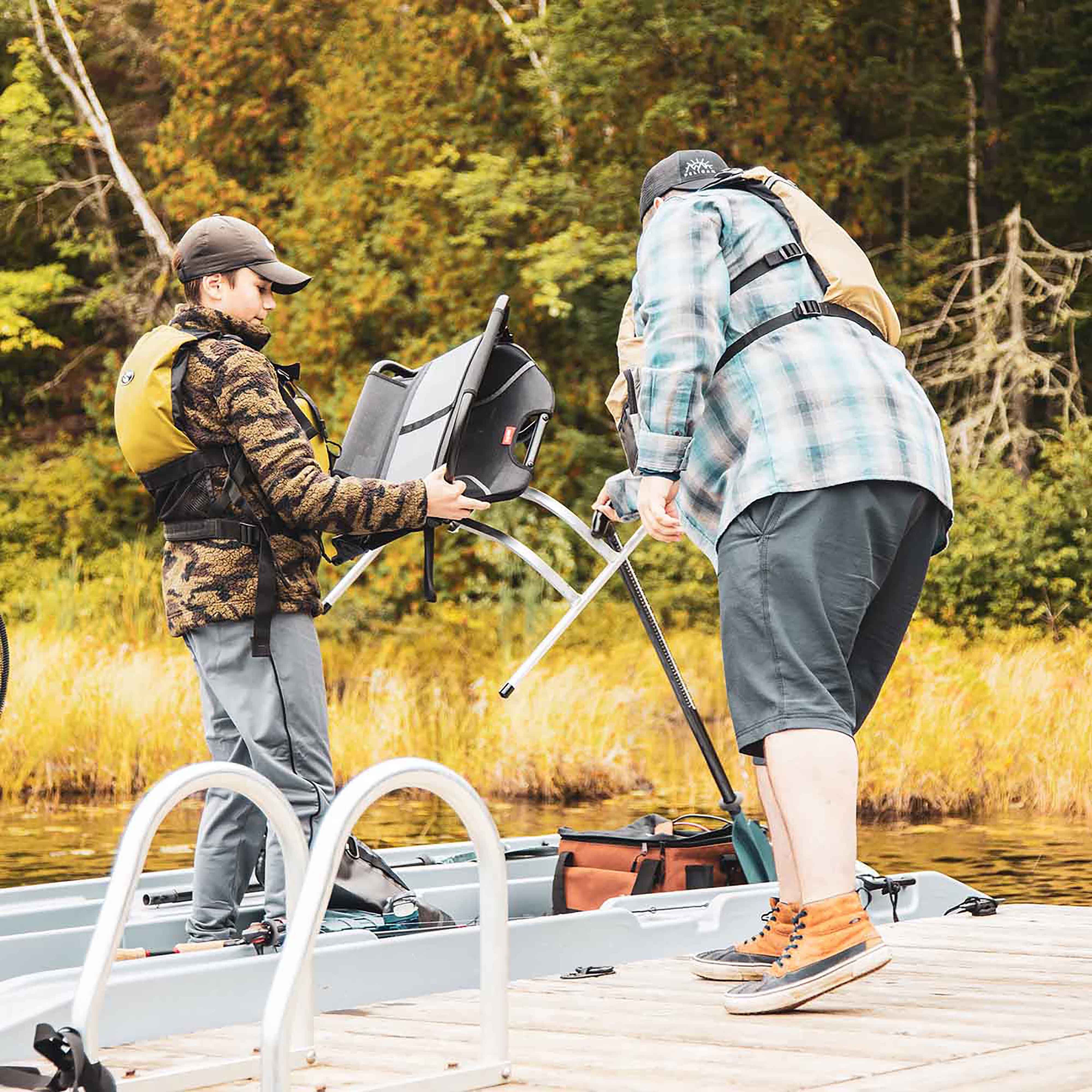 Pelican Ergo360 Swivel Boat Seat - Premium Fishing Seat - Adjustable Backrest - Bass Raider Compatible - Black - Image 2