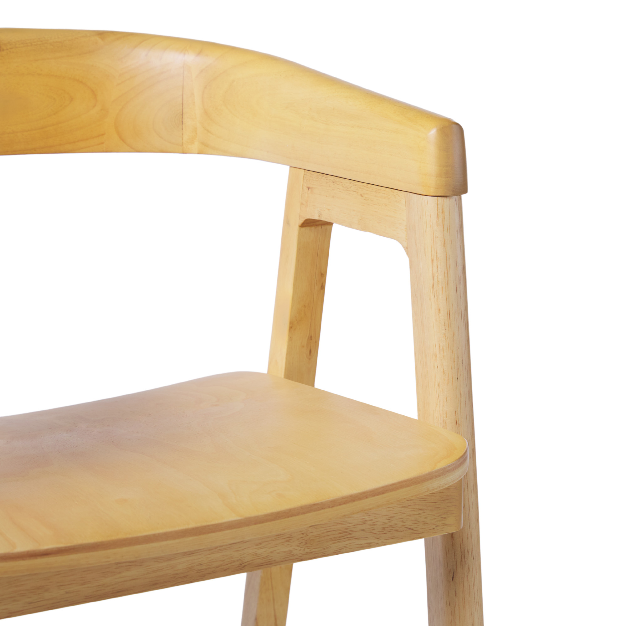 Walker Edison Modern Solid Wood Rounded Back Counter Stool, Natural - Image 7