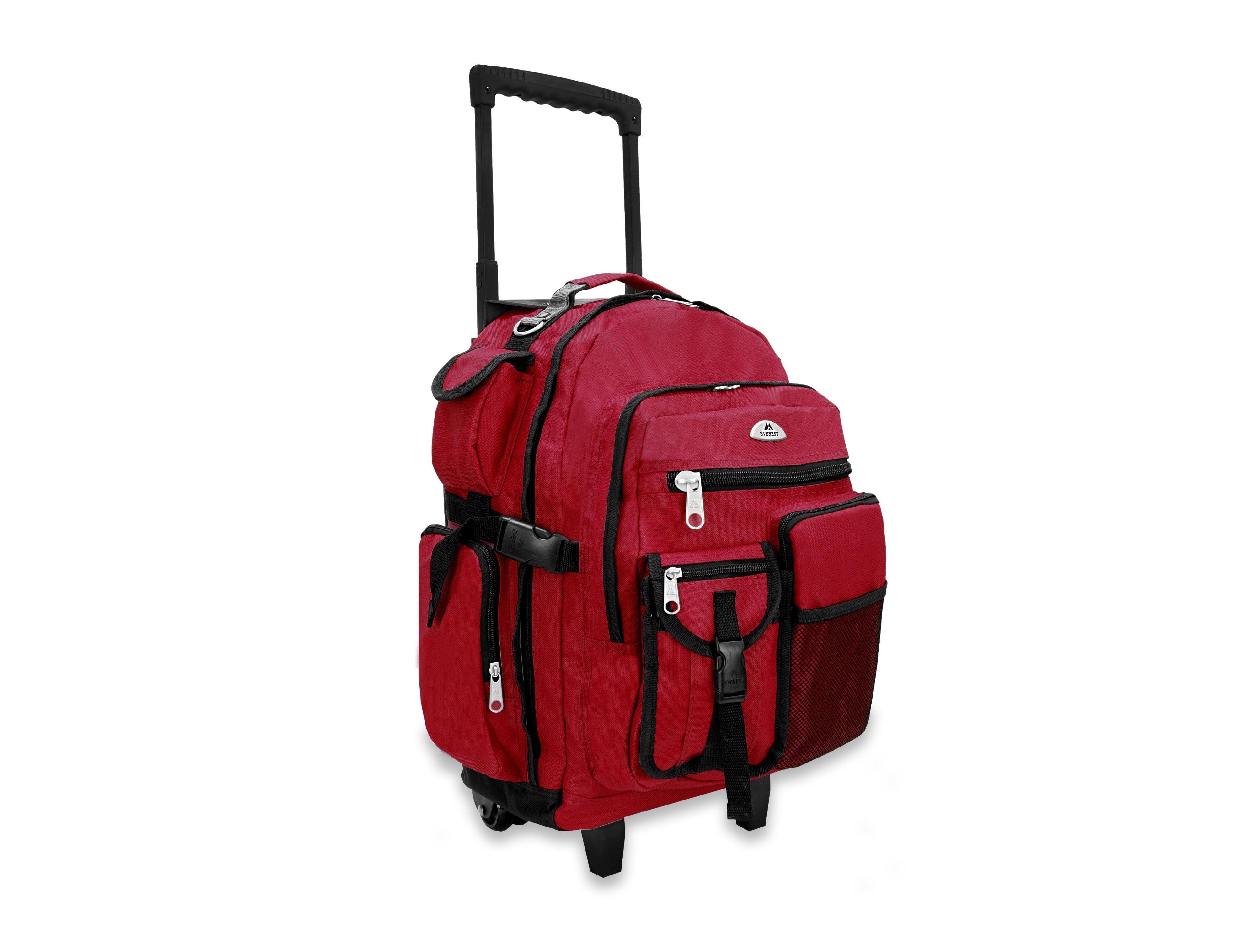 Everest 21" Deluxe Wheeled Backpack, Burgundy All Ages, Unisex 5045WH-BURG, Carrier and Shoulder Book Bag for School, Work, Sports, and Travel - Image 2