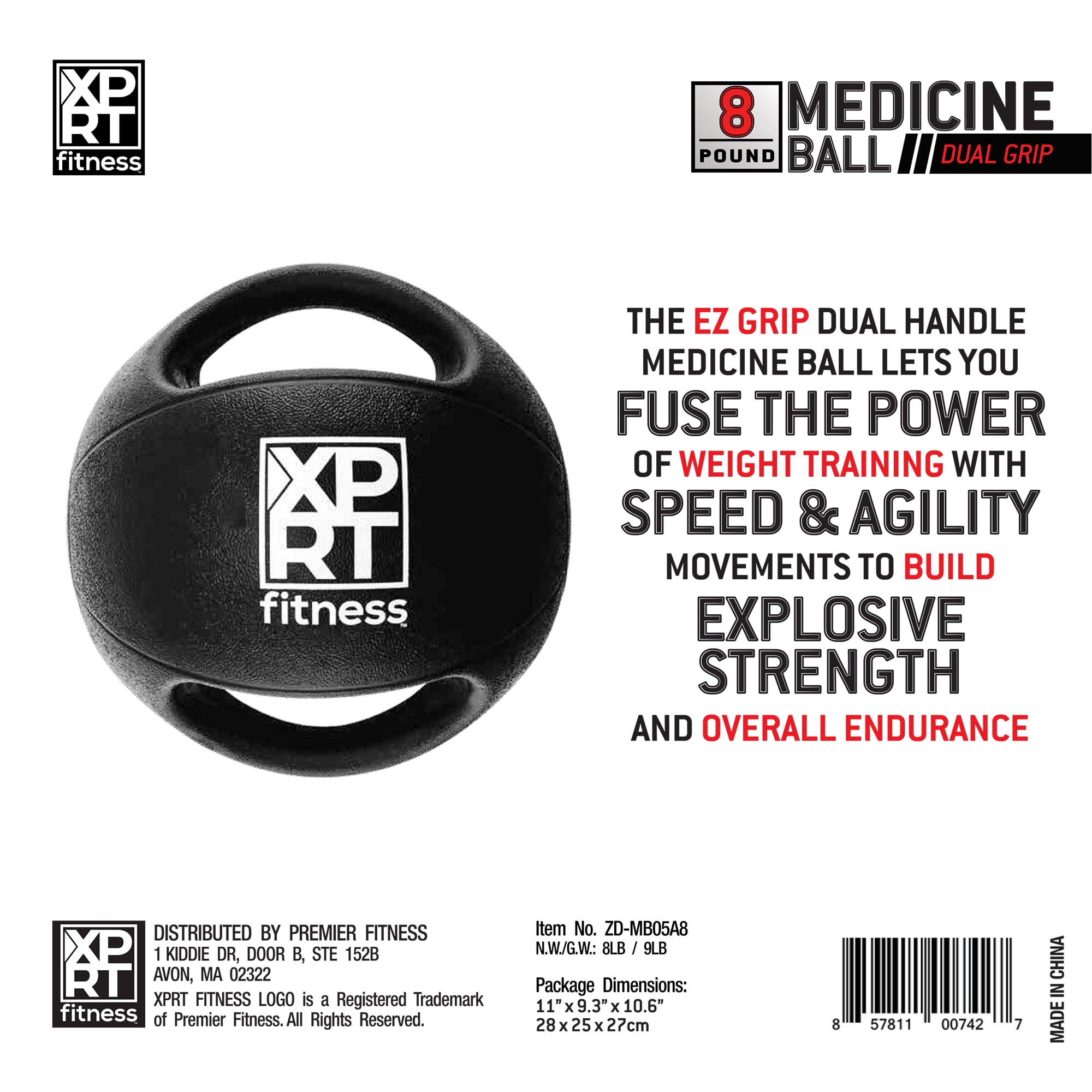 XPRT Fitness Dual Grip Soft Weighted Medicine Ball with Handles, for Strength training, Resistance training, balance and core exercise, 10lbs - Image 4