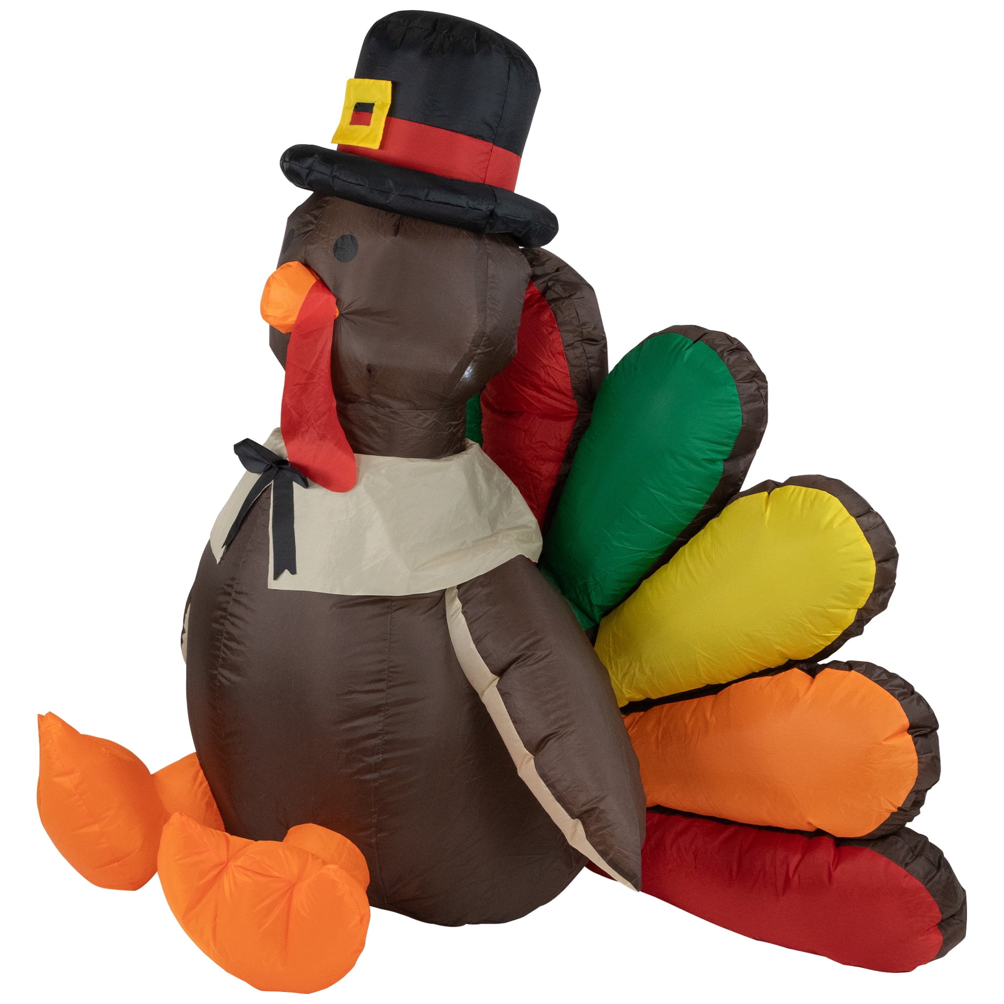 Northlight Pre-lit Inflatable Pilgrim Turkey Thanksgiving Yard Decoration - 4' - Image 3