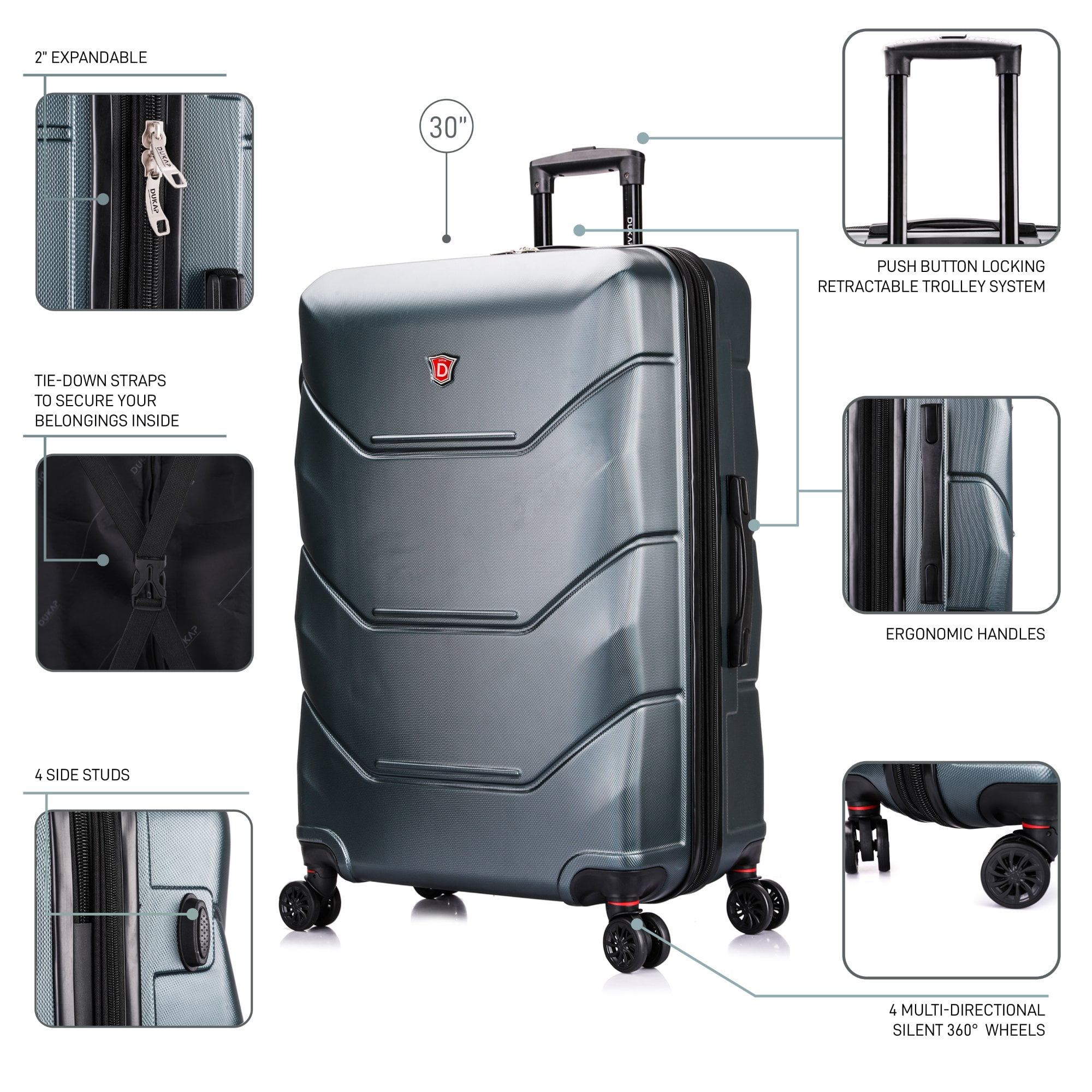 DUKAP Zonix 30" Lightweight Hardside Spinner Luggage - Image 4