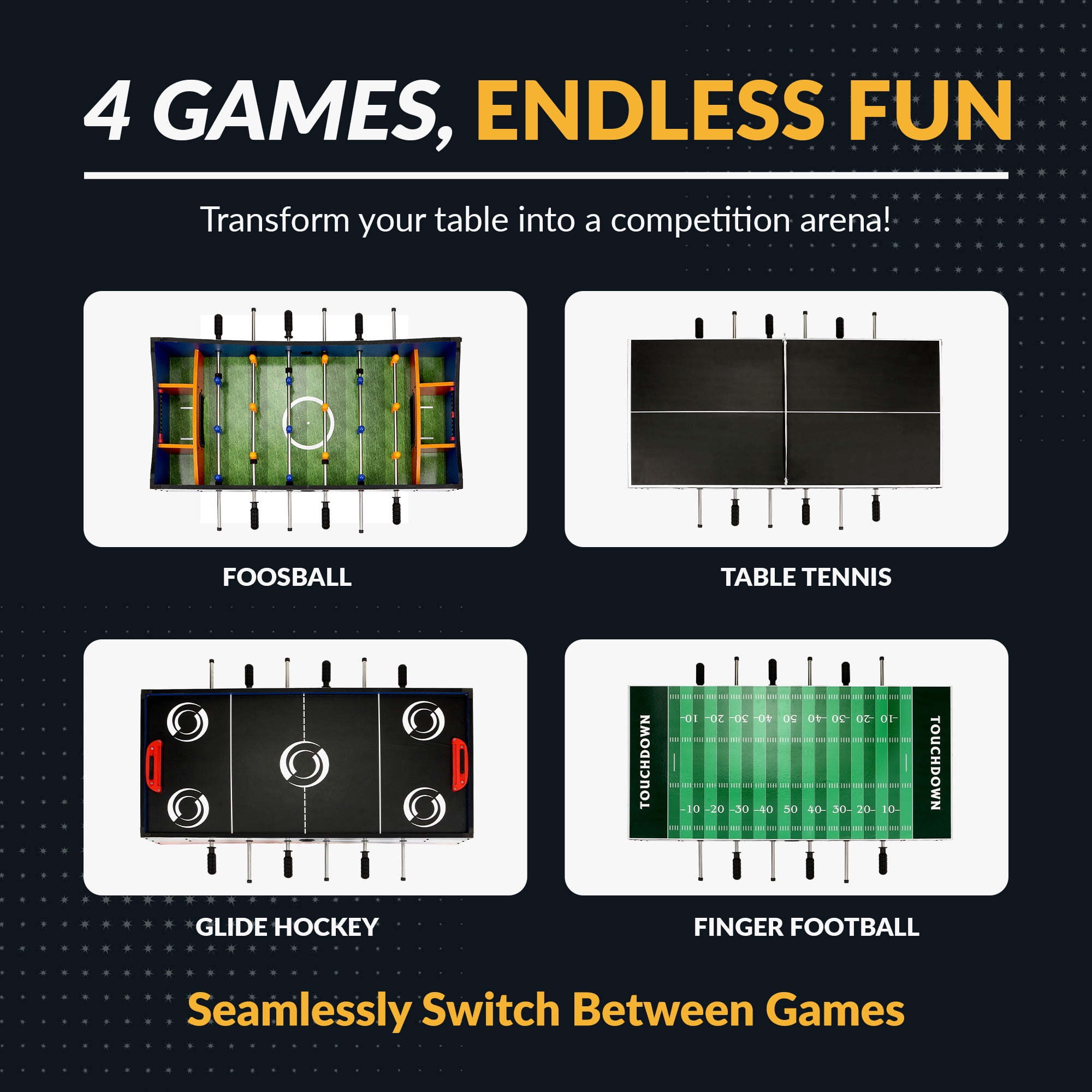 Hathaway Revolver 4-in-1 Multi-Game Table, 40-in - Image 2