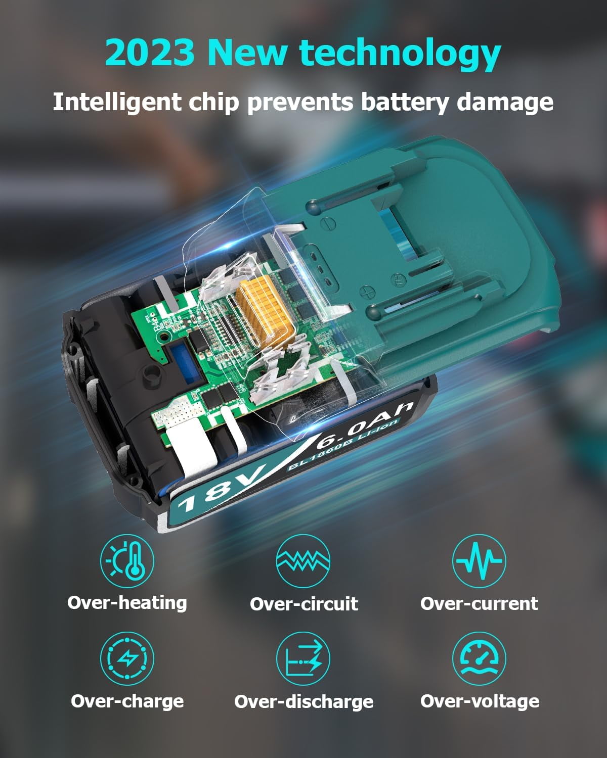 SUNBAT 2Packs Replacement for Bl1860b-2 18V 6.0 Ah LXT Lithium-Ion Battery with USB Port - Image 8