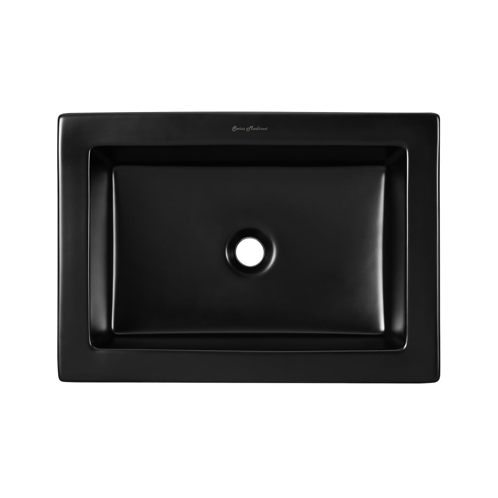 Voltaire Ceramic Rectangle Vessel Sink, Matte Black - Image 6
