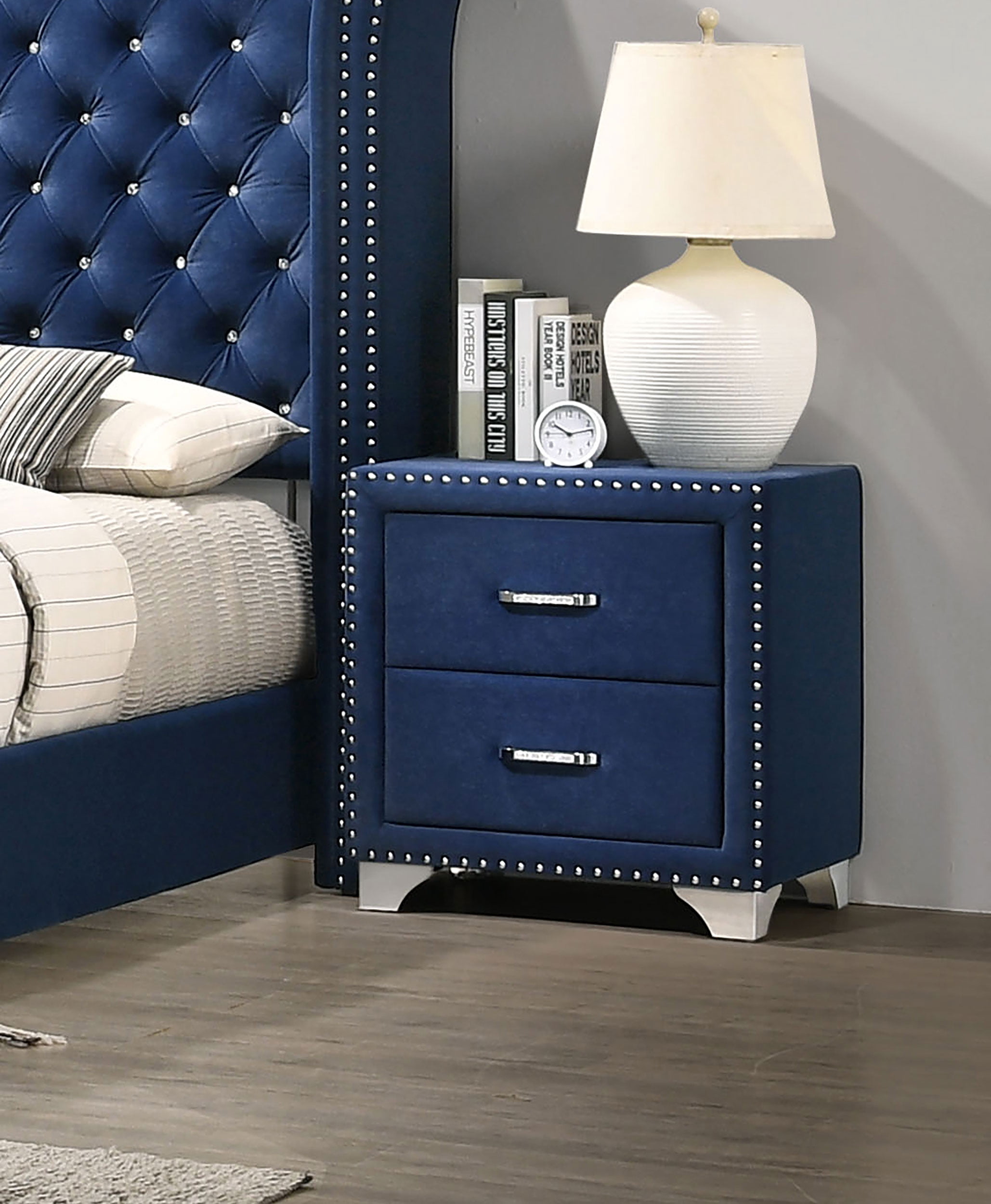 Melody Upholstered 2-drawer Nightstand Pacific Blue - Image 3