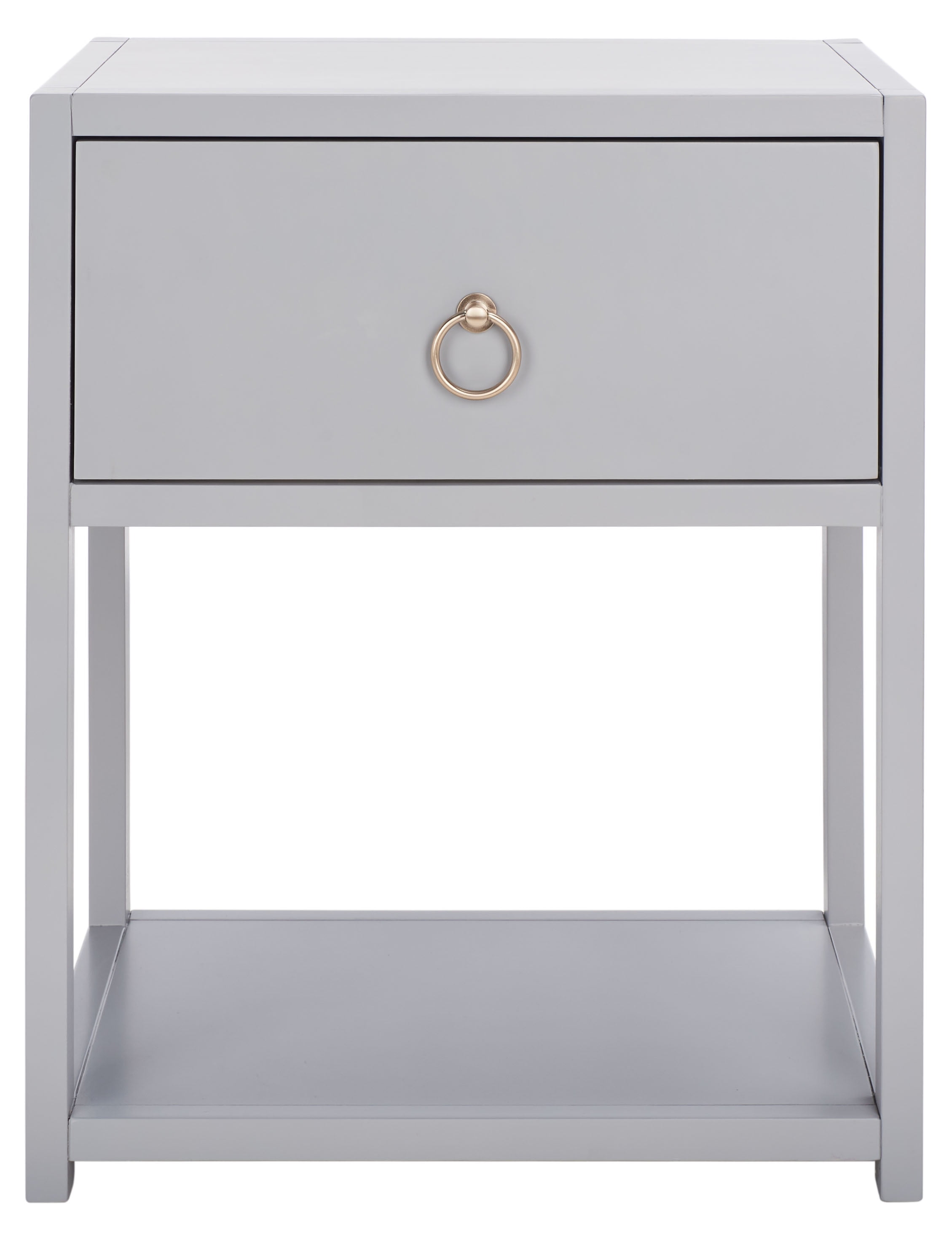 SAFAVIEH Yudi Solid 1 Drawer 1 Shelf Nightstand, Grey - Image 2