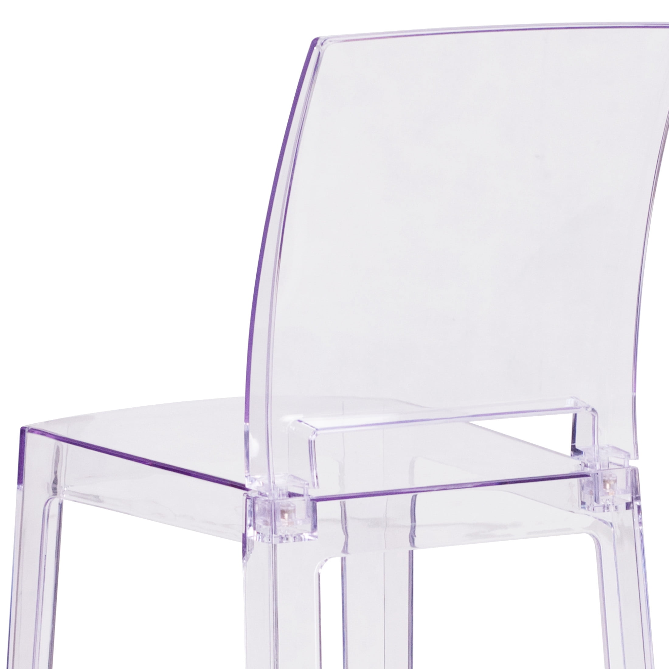 Flash Furniture Emilie Square Back Ghost Barstool, Transparent - Image 4